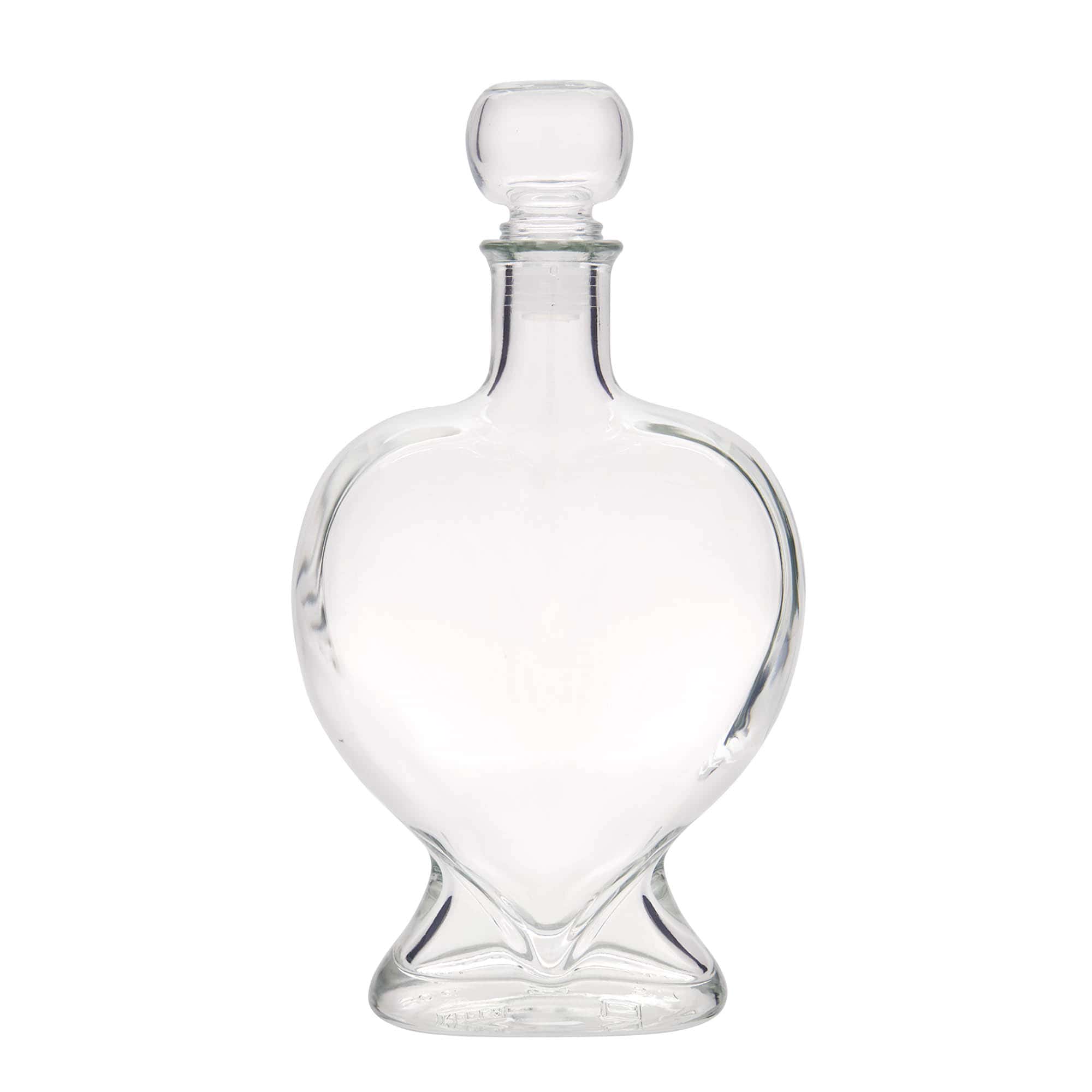 Garrafa de vidro de 500 ml 'Coração', Boca: Cortiça
