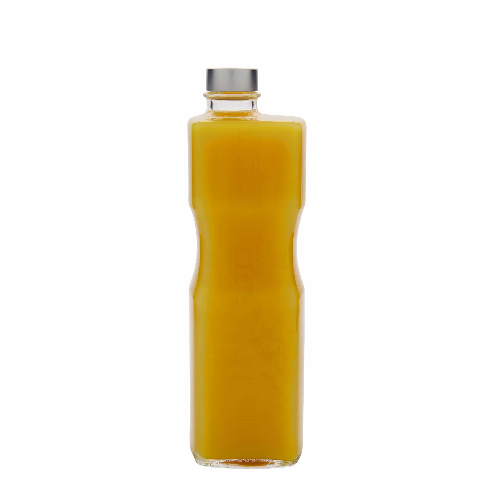 1000 ml Garrafa de vidro 'Optima Juice', retangular, boca: Tampa de rosca