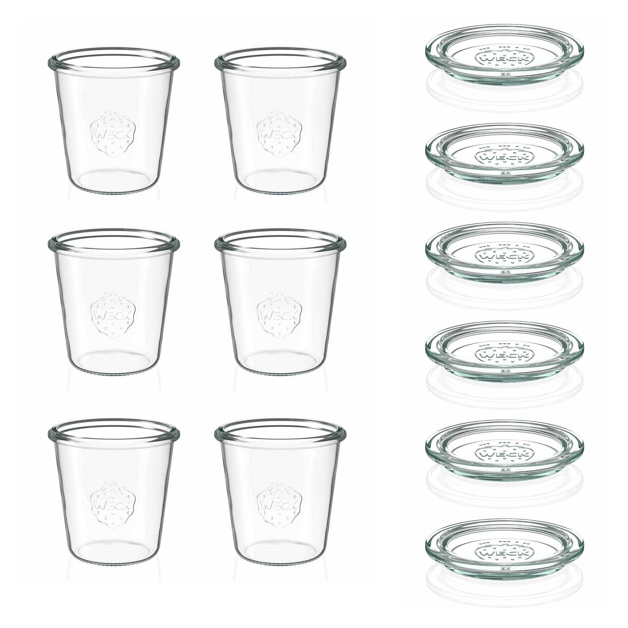 6x 290 ml frasco WECK alto com tampa de vidro RR 80