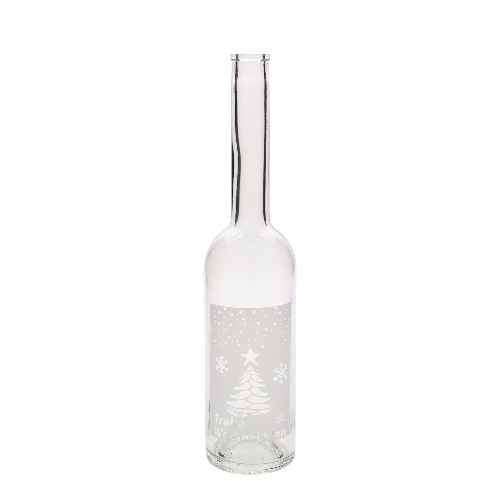 Garrafa de vidro de 500 ml 'Opera', motivo: Natal Branco, bocal: Cortiça Garrafa de vidro de 500 ml 'Opera', motivo: Natal Branco, bocal: Cortiça
