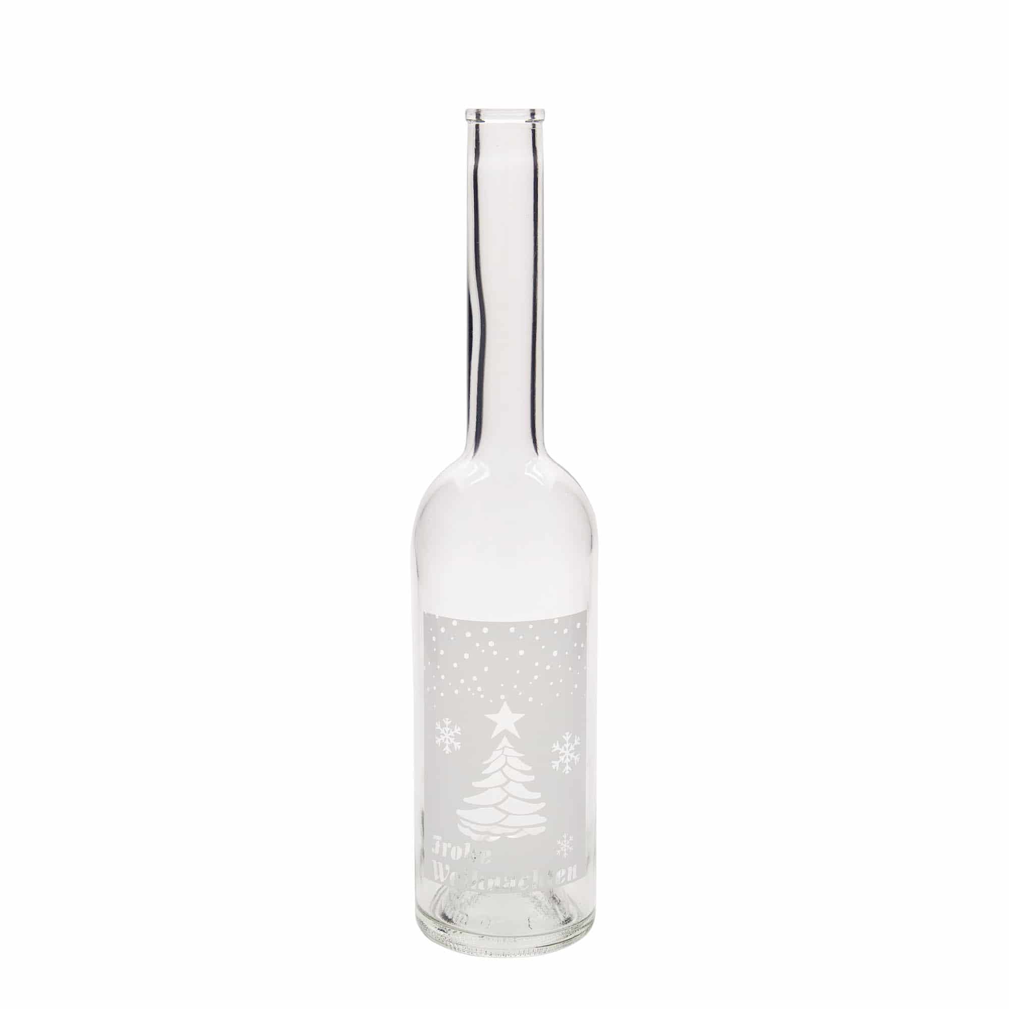 Garrafa de vidro de 500 ml 'Opera', motivo: Natal Branco, bocal: Cortiça