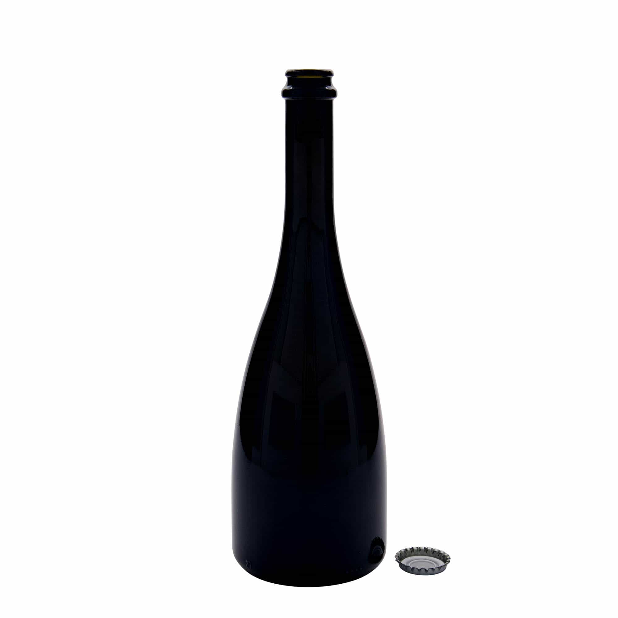 750 ml Garrafa de champanhe e de cerveja 'Tosca', vidro, verde antigo, boca: Tampas coroa
