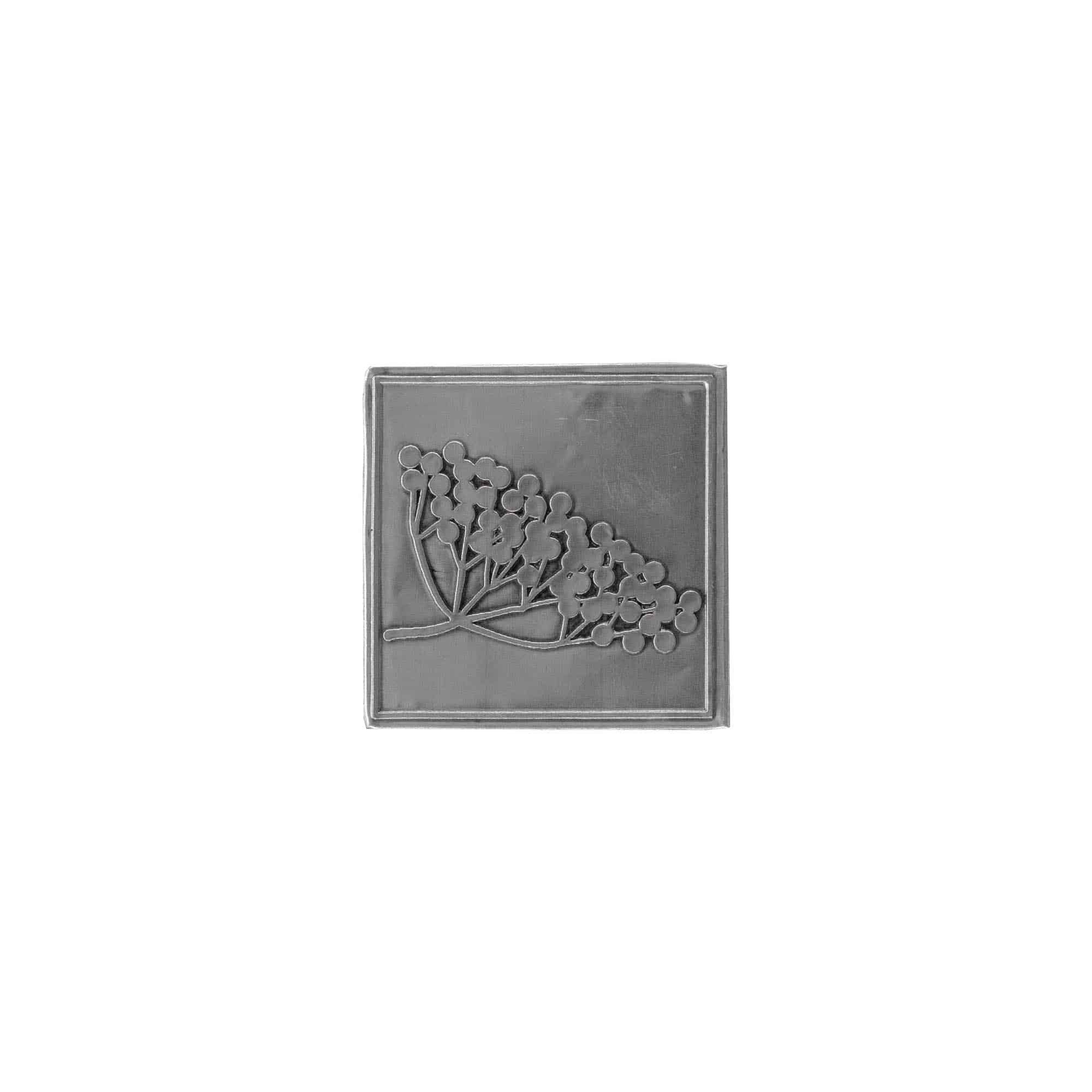 Etiqueta de estanho 'Arando', quadrada, metal, prateado Etiqueta de estanho 'Arando', quadrada, metal, prateado