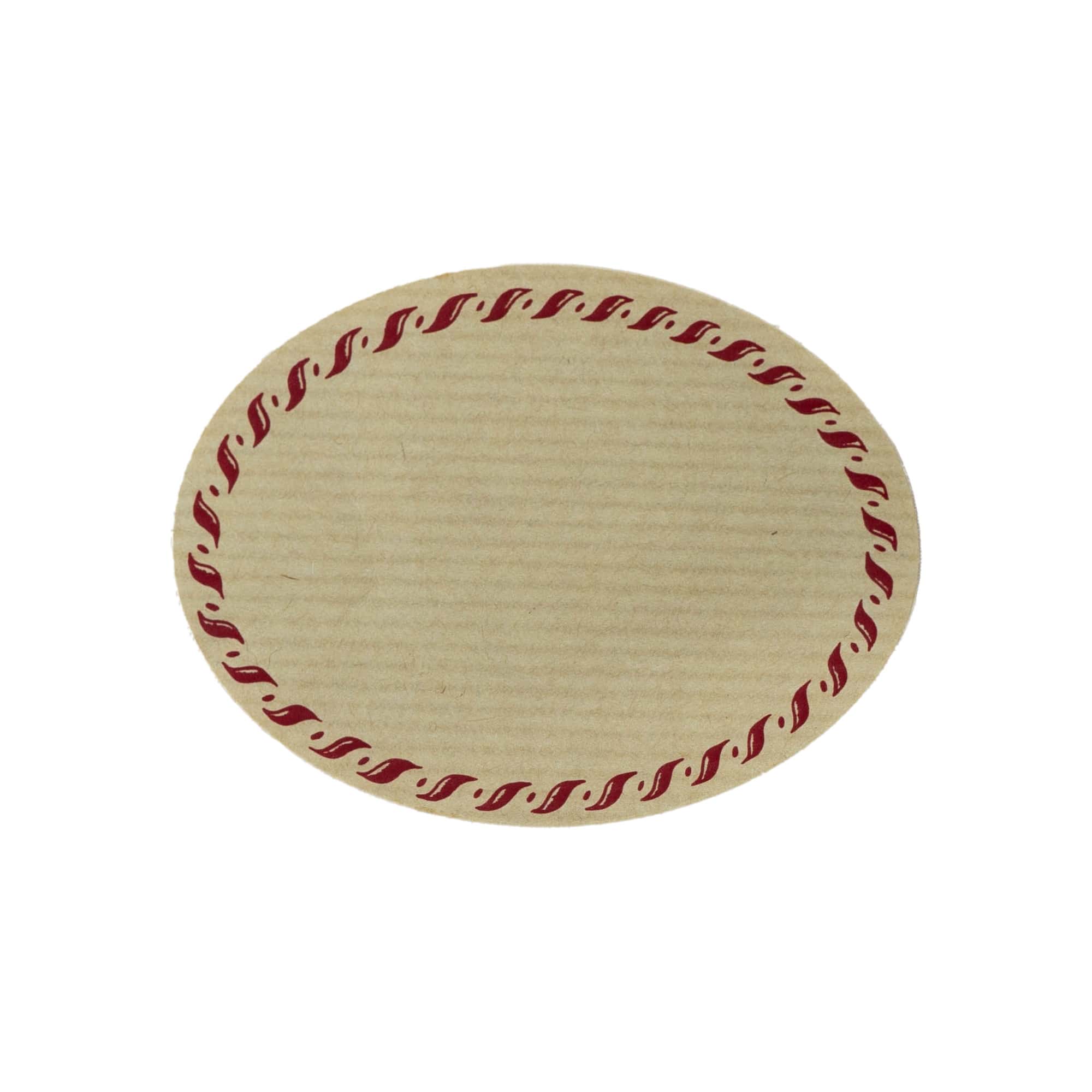 Etiqueta natural grande 'Kordelrand', oval, papel, vermelho-castanho Etiqueta natural grande 'Kordelrand', oval, papel, vermelho-castanho