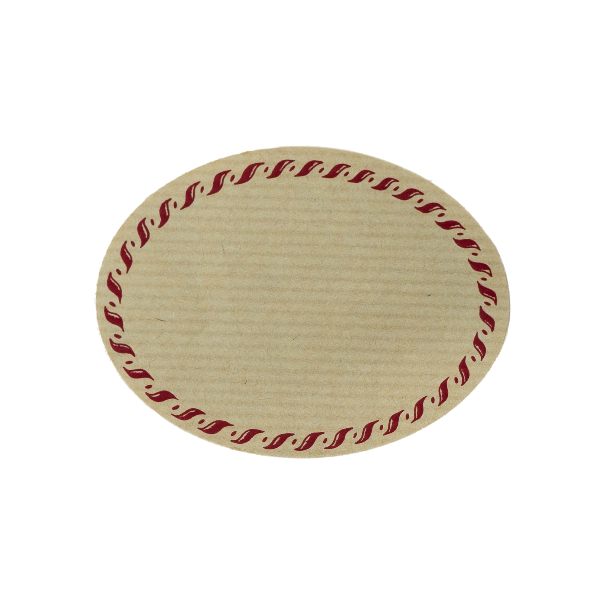 Etiqueta grande para produtos naturais 'Borda com cordão', oval, papel, vermelho castanho Etiqueta grande para produtos naturais 'Borda com cordão', oval, papel, vermelho castanho