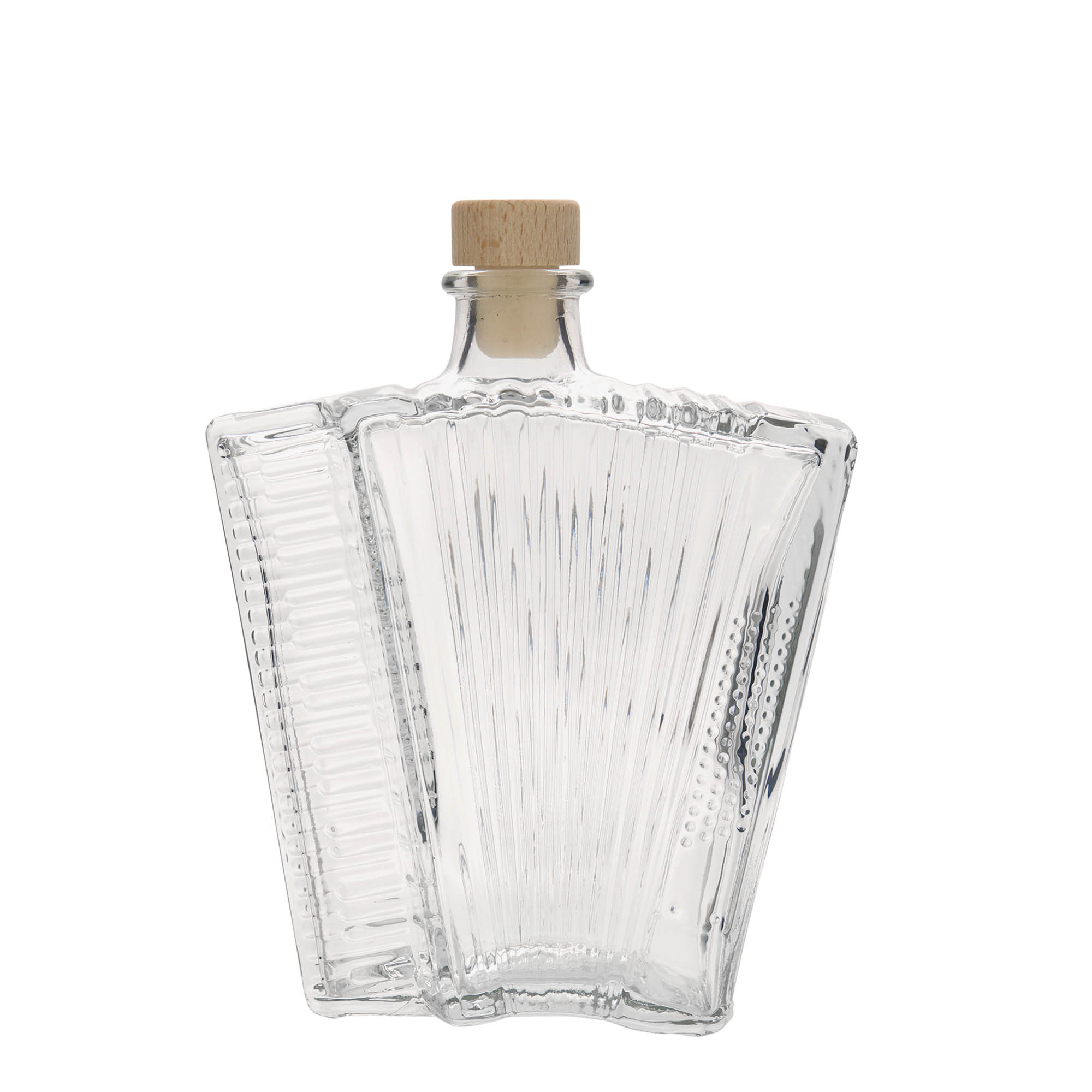 Garrafa de vidro de 500 ml 'Acordeão', gargalo: cortiça Garrafa de vidro de 500 ml 'Acordeão', gargalo: cortiça