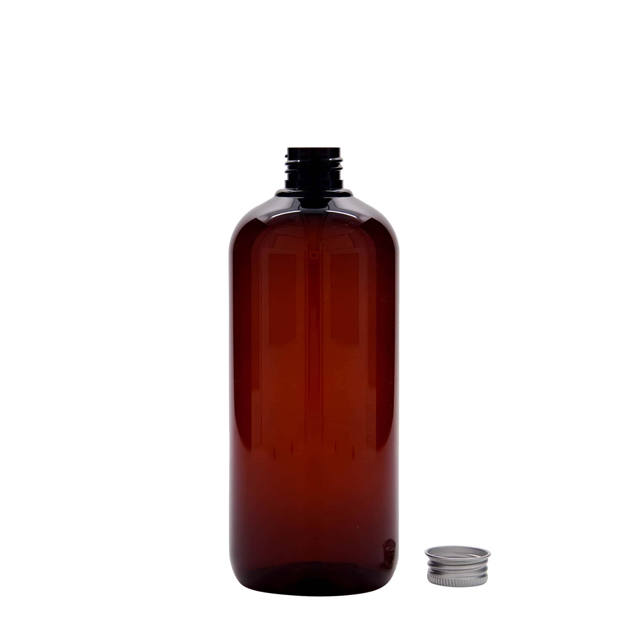 Garrafa de plástico reciclado 500 ml 'Victor's Best', PCR, castanha, bocal: 24/410