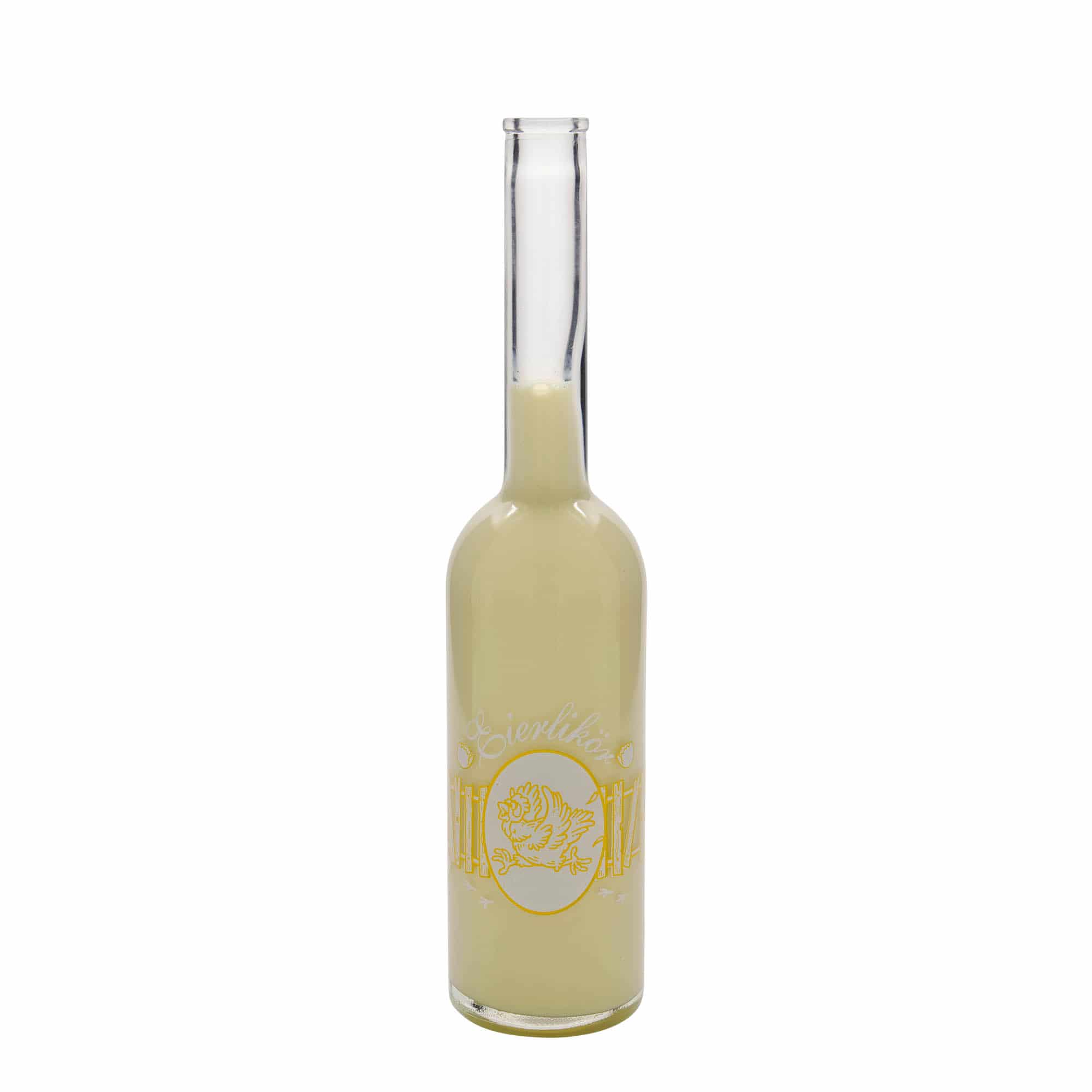 Garrafa de vidro de 500 ml 'Opera', motivo: licor de ovo, boca: cortiça