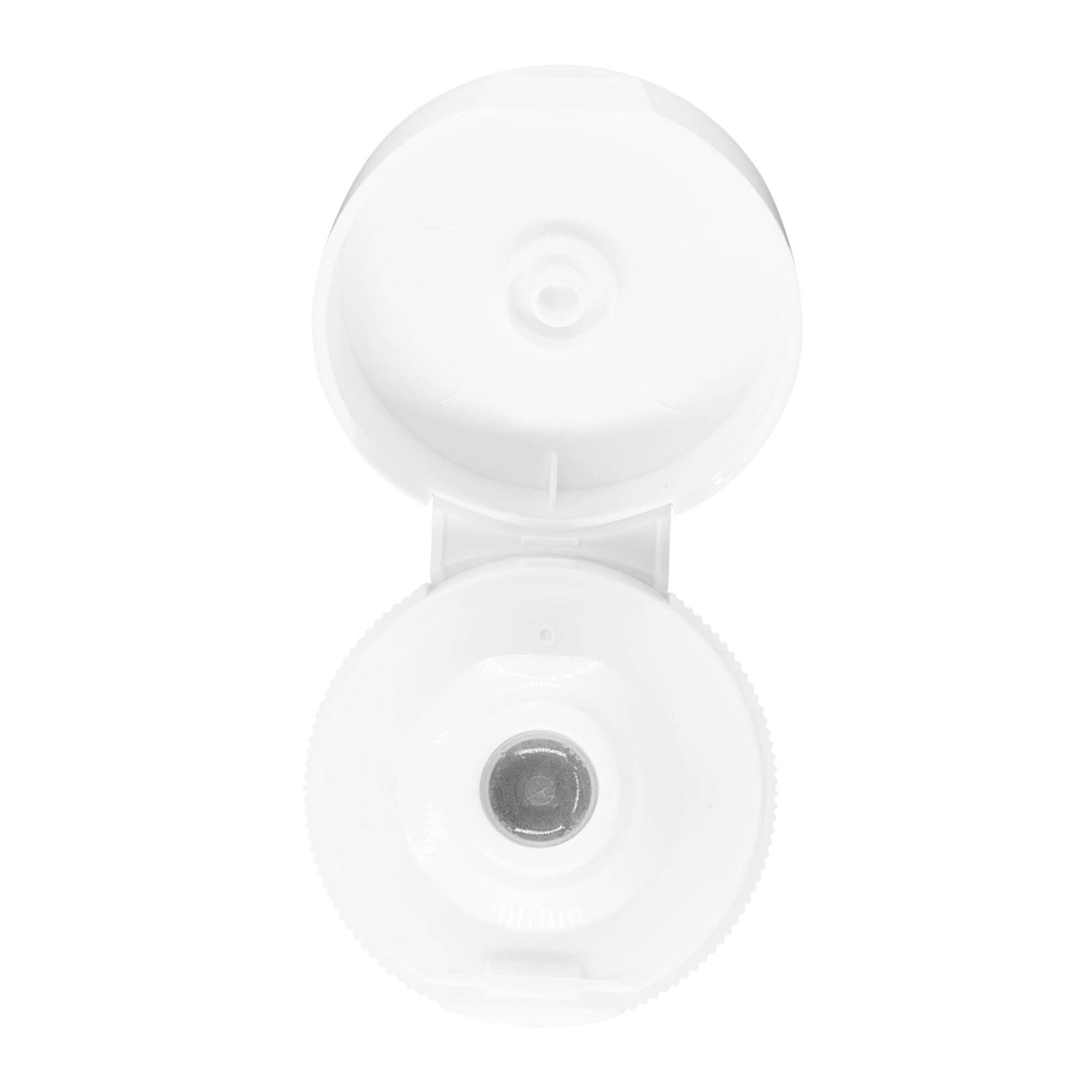 Tampa de rosca com dobradiça, plástico PP, branco, para boca: GPI 38/400
