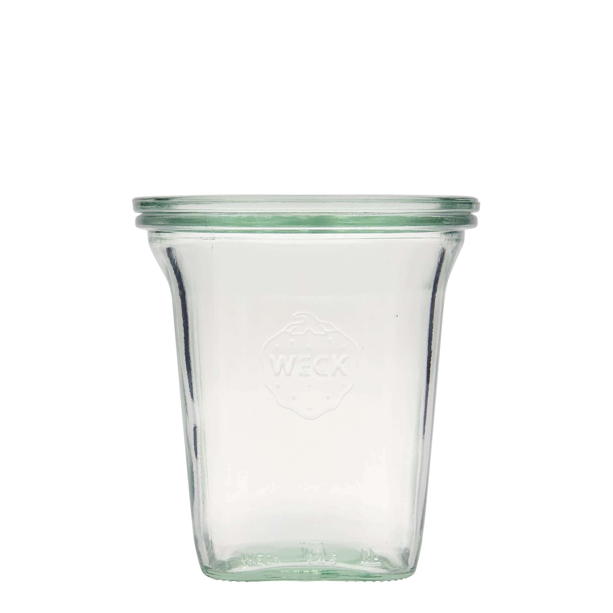 545 ml WECK Quadroglas, quadrado, abertura: borda redonda 545 ml WECK Quadroglas, quadrado, abertura: borda redonda