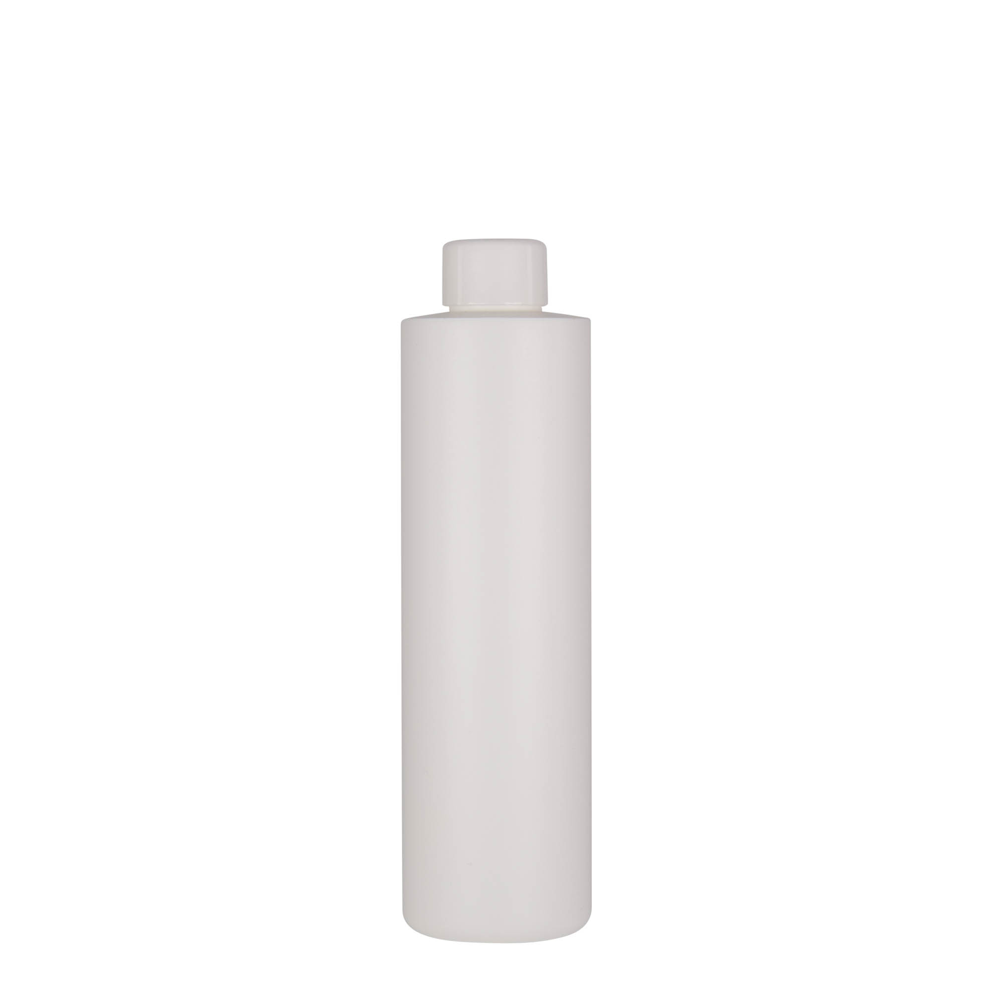 Frasco de plástico de 250 ml 'Pipe', HDPE, branco, boca: 24/410