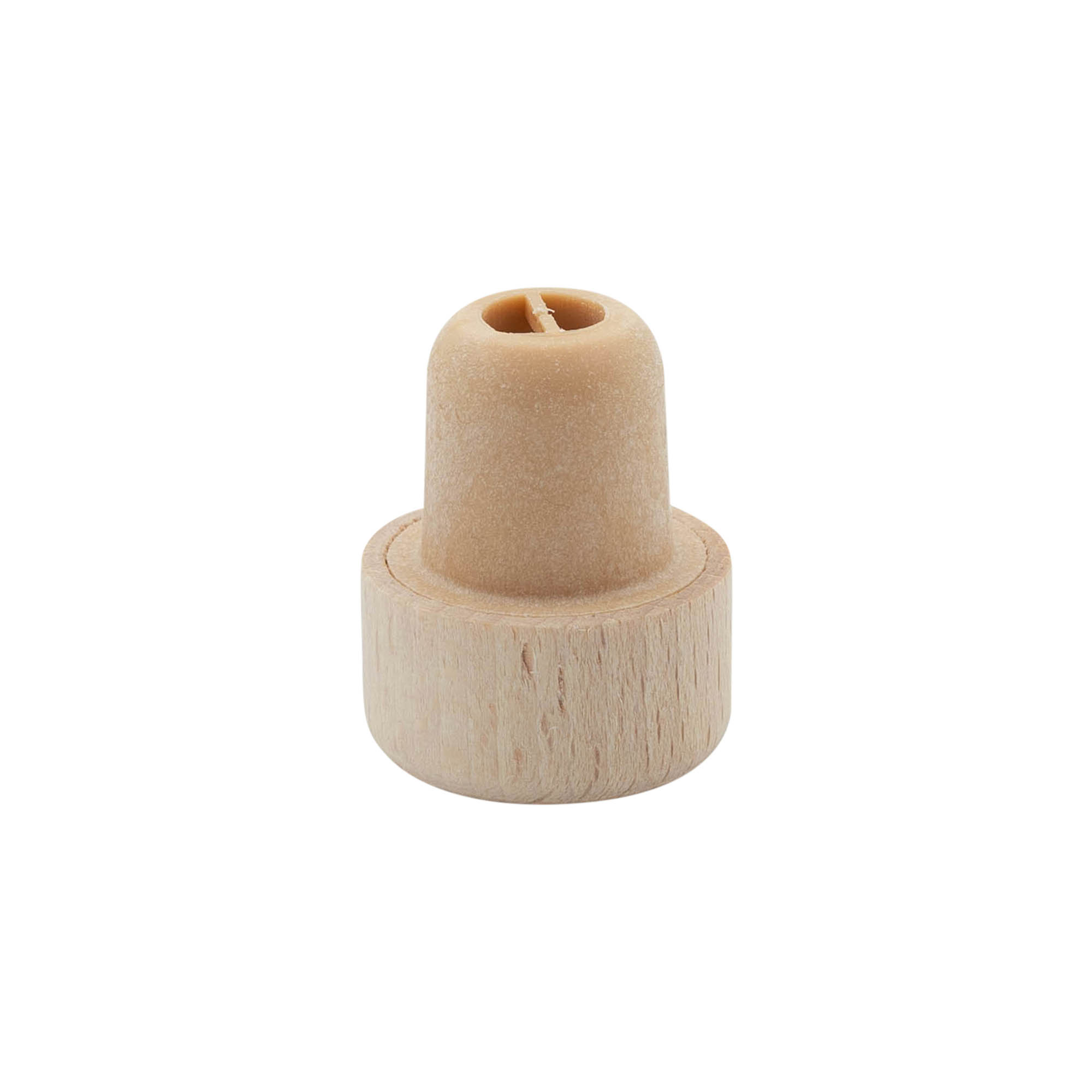 Rolha de pega com abertura dosadora 19 mm, madeira/plástico, bege, para gargalo: cortiça Rolha de pega com abertura dosadora 19 mm, madeira/plástico, bege, para gargalo: cortiça