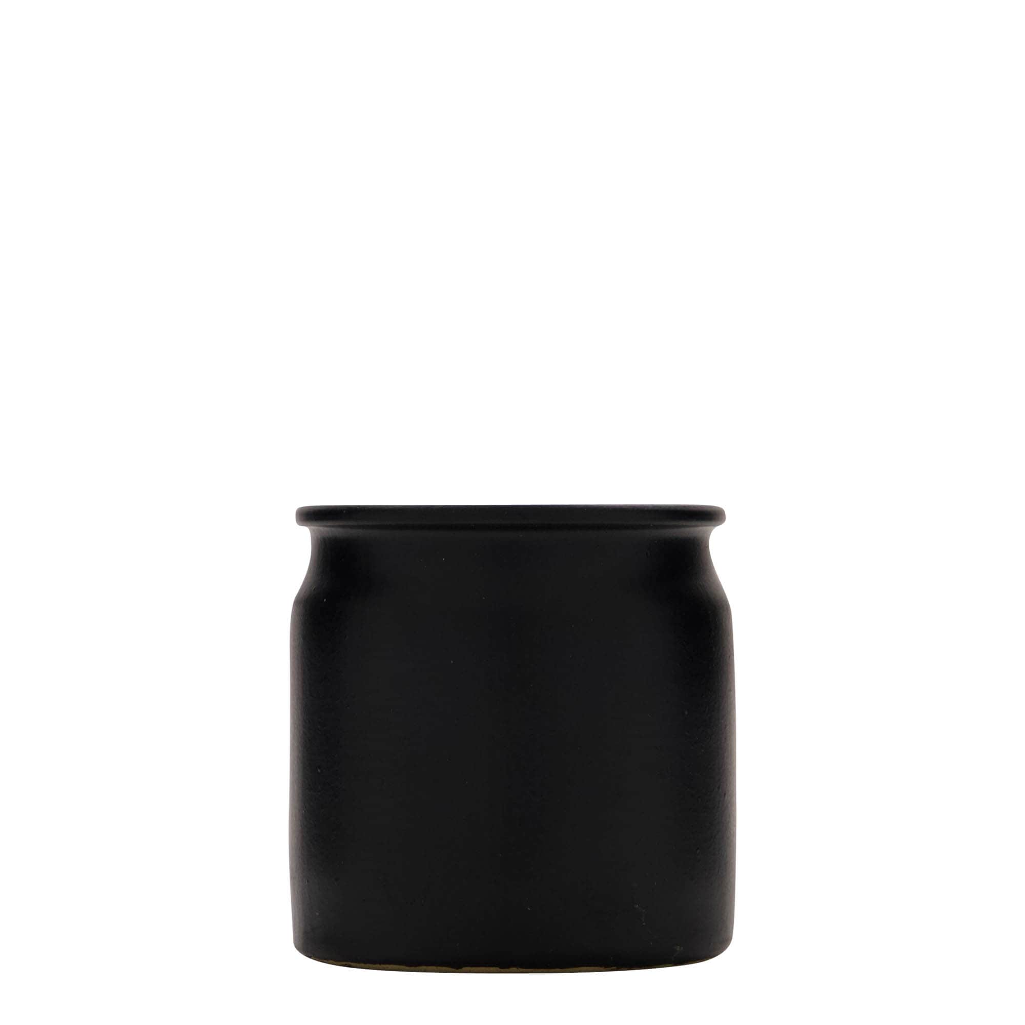 Vaso de grés 160 ml, cerâmica, preto, abertura: cortiça