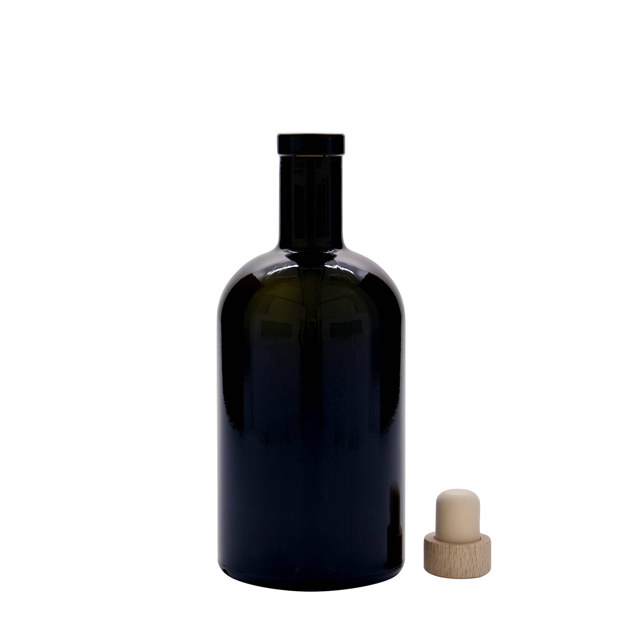 Frasco de vidro de 500 ml 'Farmacia', verde antigo, boca: cortiça