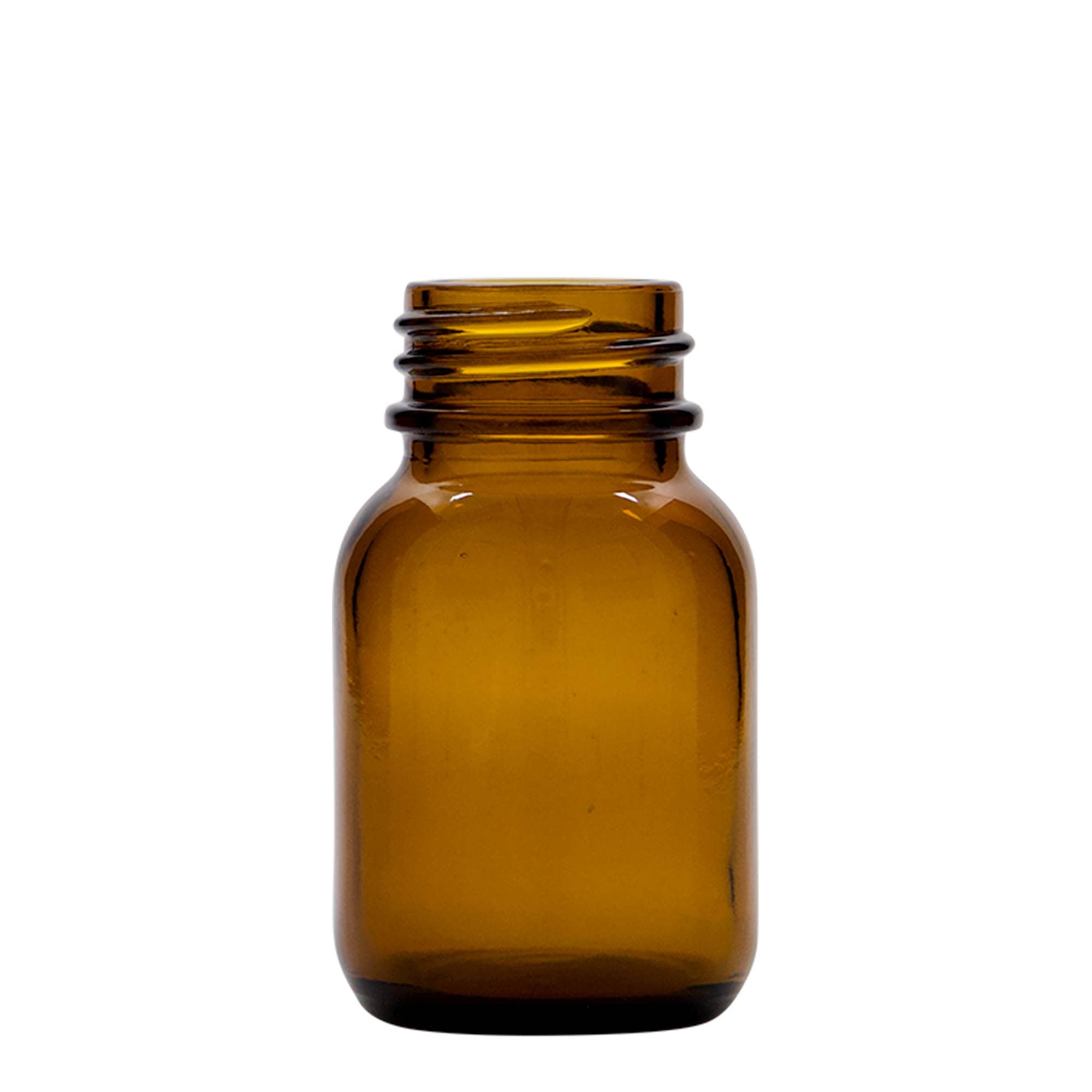 Frasco de gargalo largo de 50 ml, castanho, abertura: DIN 32