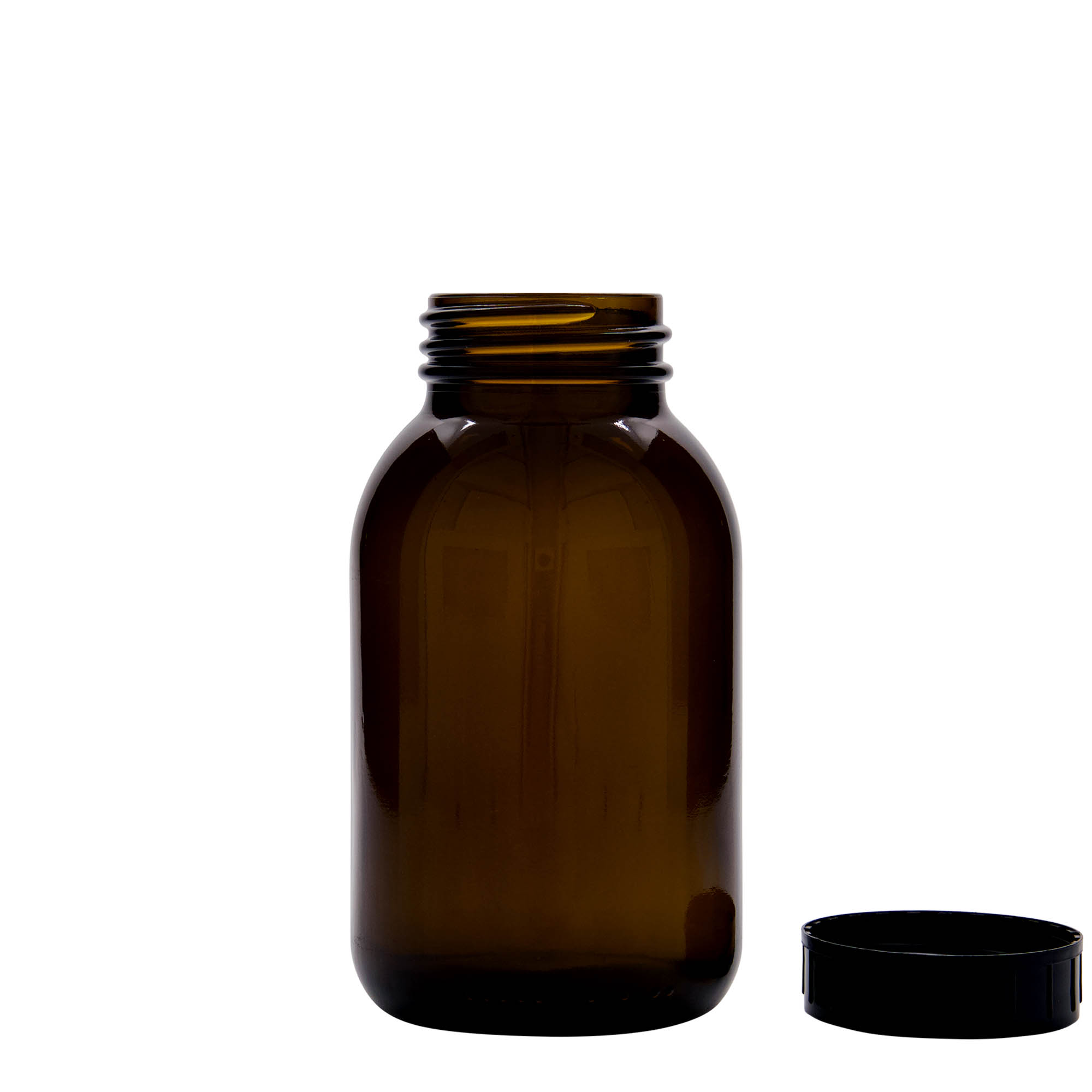 Frasco de gargalo largo 500 ml, castanho, abertura: DIN 55