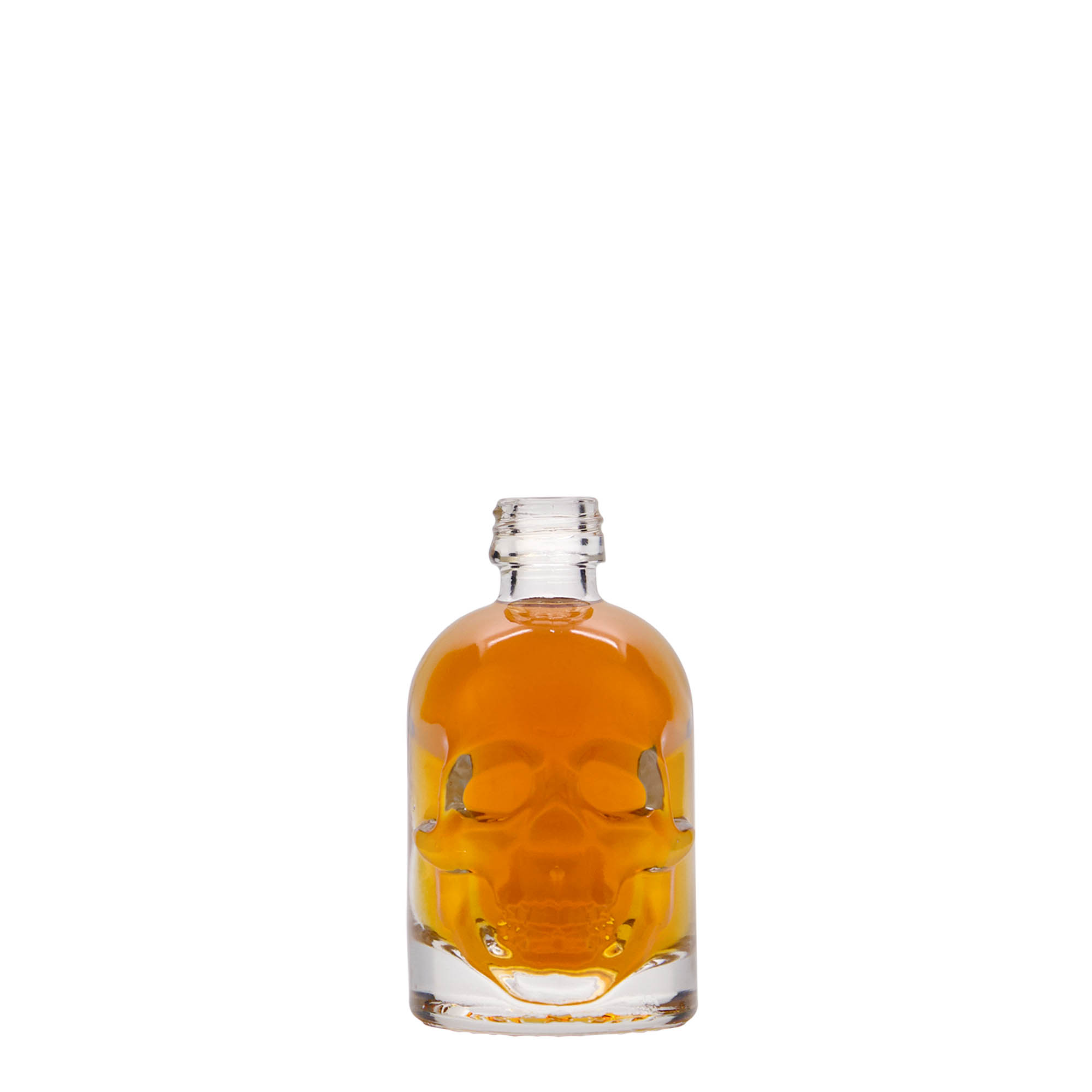 Frasco de vidro de 50 ml 'Caveira', boca: PP 18 Frasco de vidro de 50 ml 'Caveira', boca: PP 18