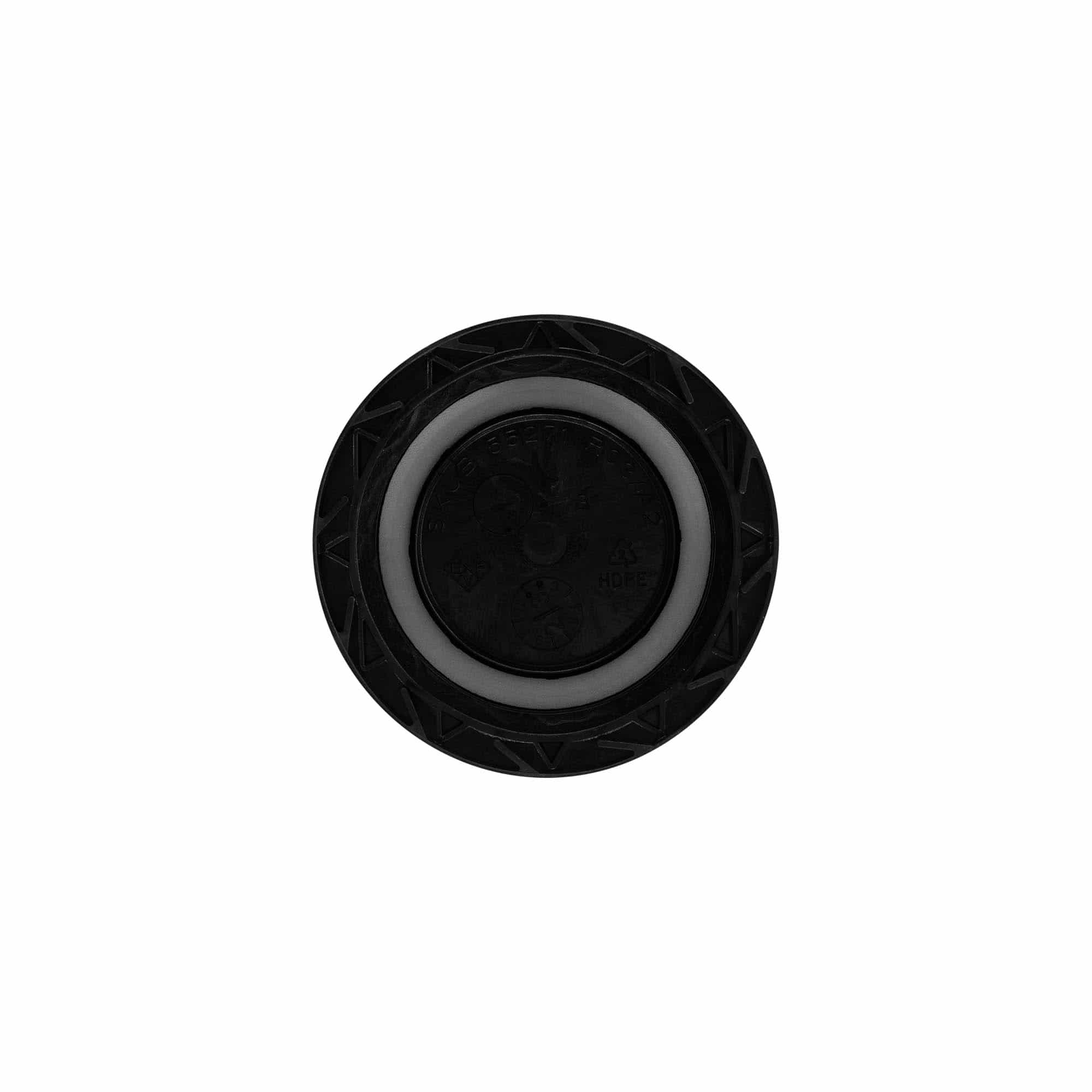 Tampa de rosca, plástico PP, preta, para boca: ND55 Tampa de rosca, plástico PP, preta, para boca: ND55