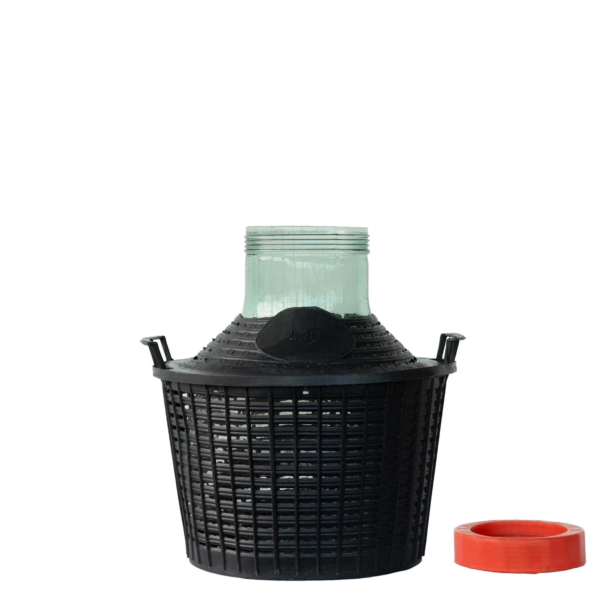 10 l garrafa de balão de boca larga, vidro, boca: tampa de rosca