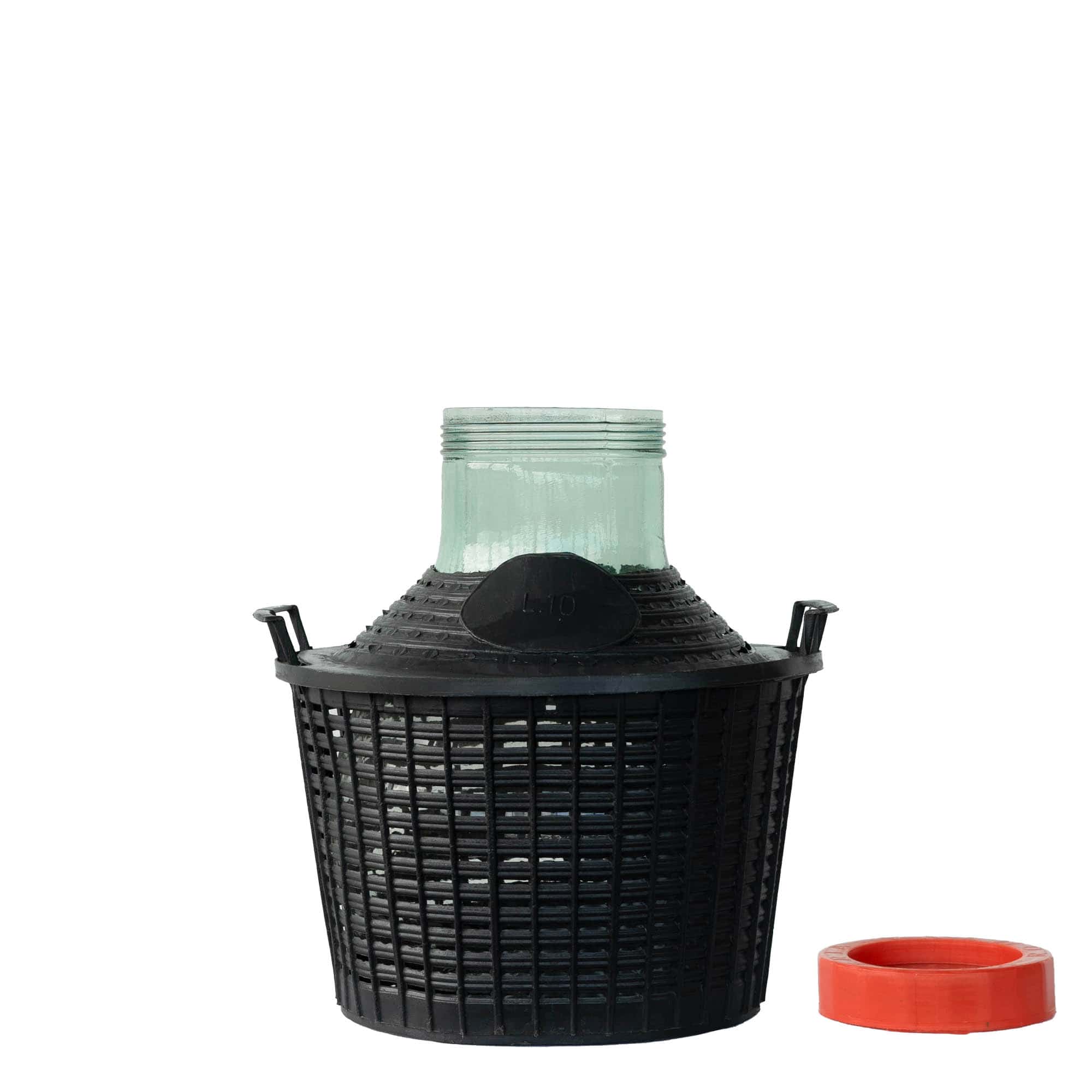 10 l garrafa de balão de boca larga, vidro, boca: tampa de rosca