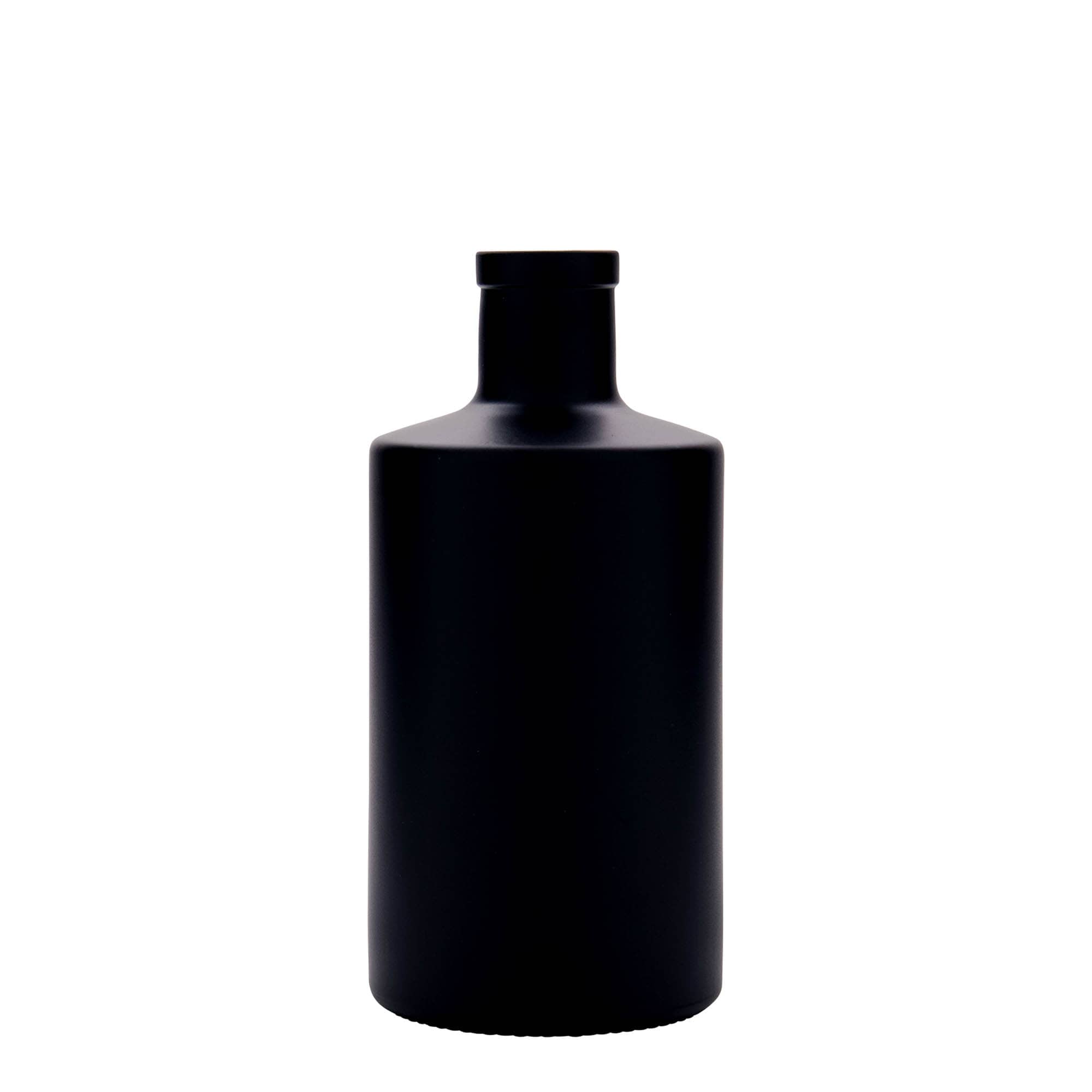 Garrafa de vidro 500 ml 'Caroline', preta, Boca: Cortiça