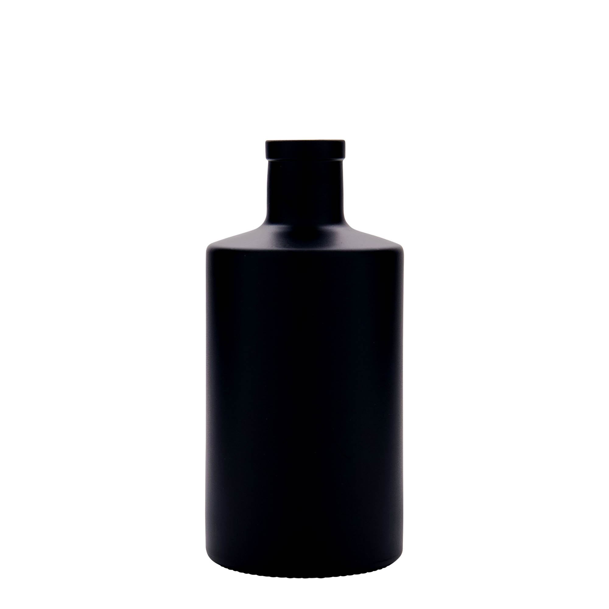 Garrafa de vidro 500 ml 'Caroline', preta, Boca: Cortiça