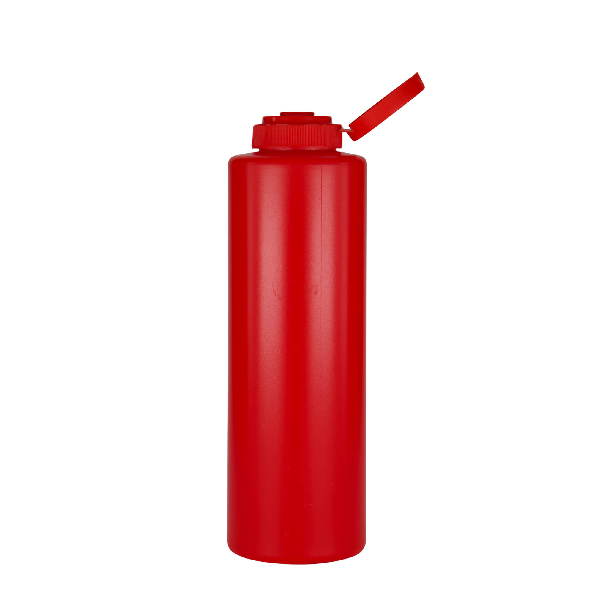 Frasco para molhos de 500 ml, plástico LDPE, vermelho, bocal: 38/400 Frasco para molhos de 500 ml, plástico LDPE, vermelho, bocal: 38/400