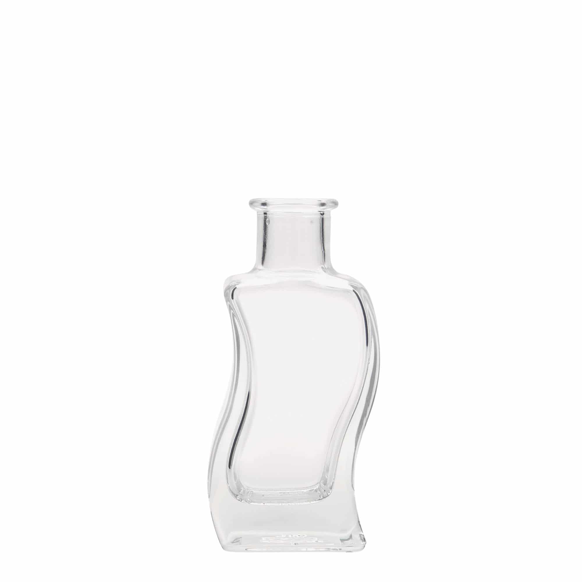 Frasco de vidro 100 ml 'Onda', quadrado, boca: cortiça