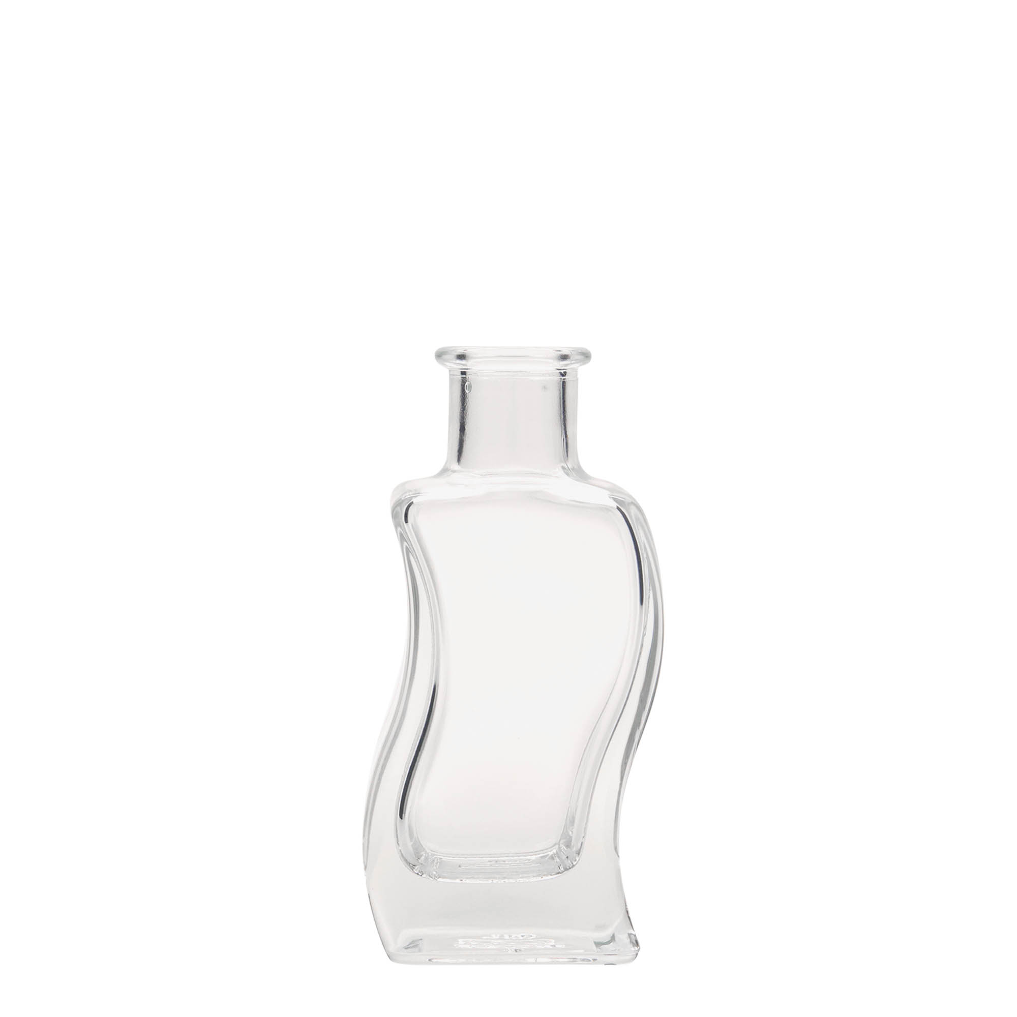 Frasco de vidro 100 ml 'Onda', quadrado, boca: cortiça