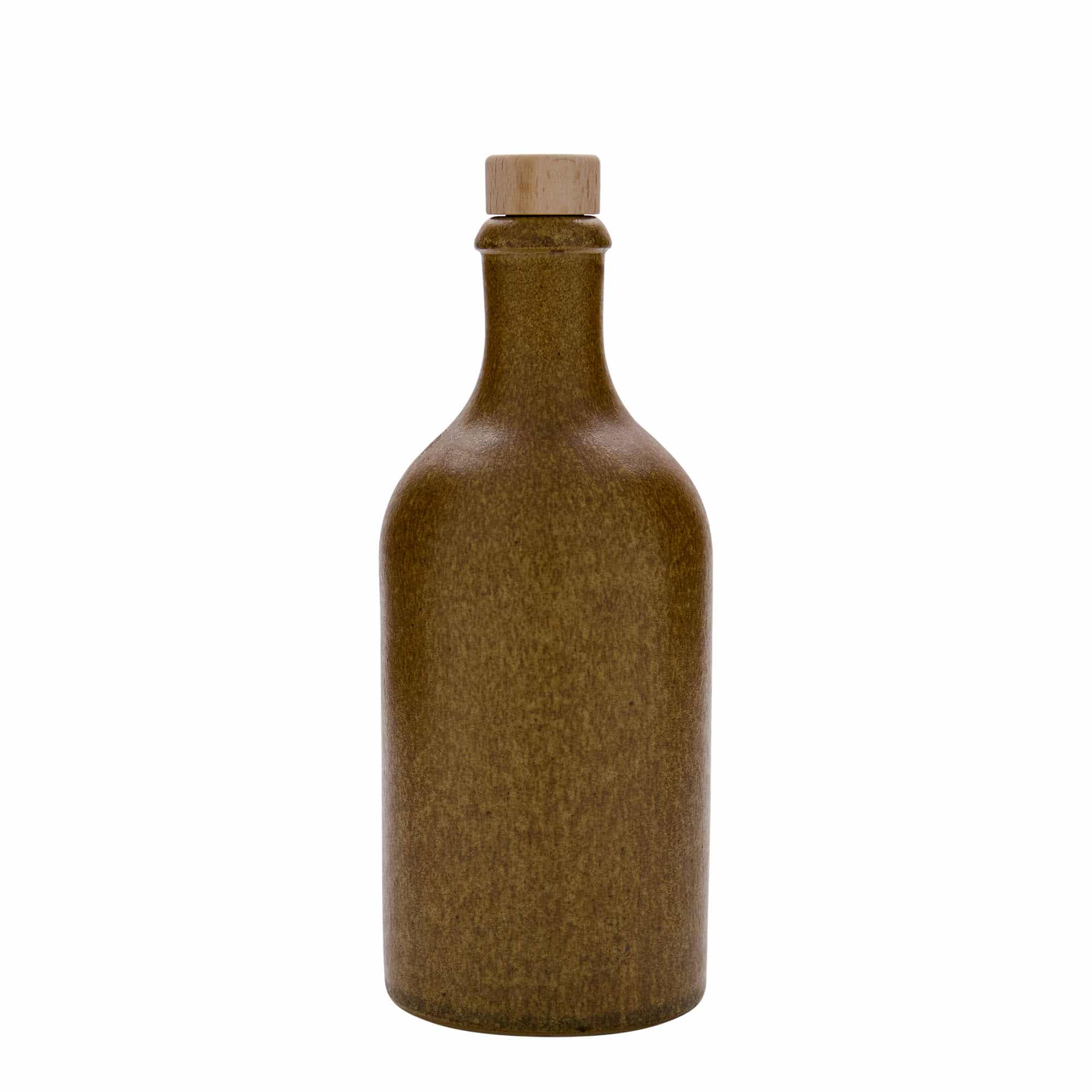 500 ml Jarro de barro, grés, castanho-cristal, boca: Cortiça