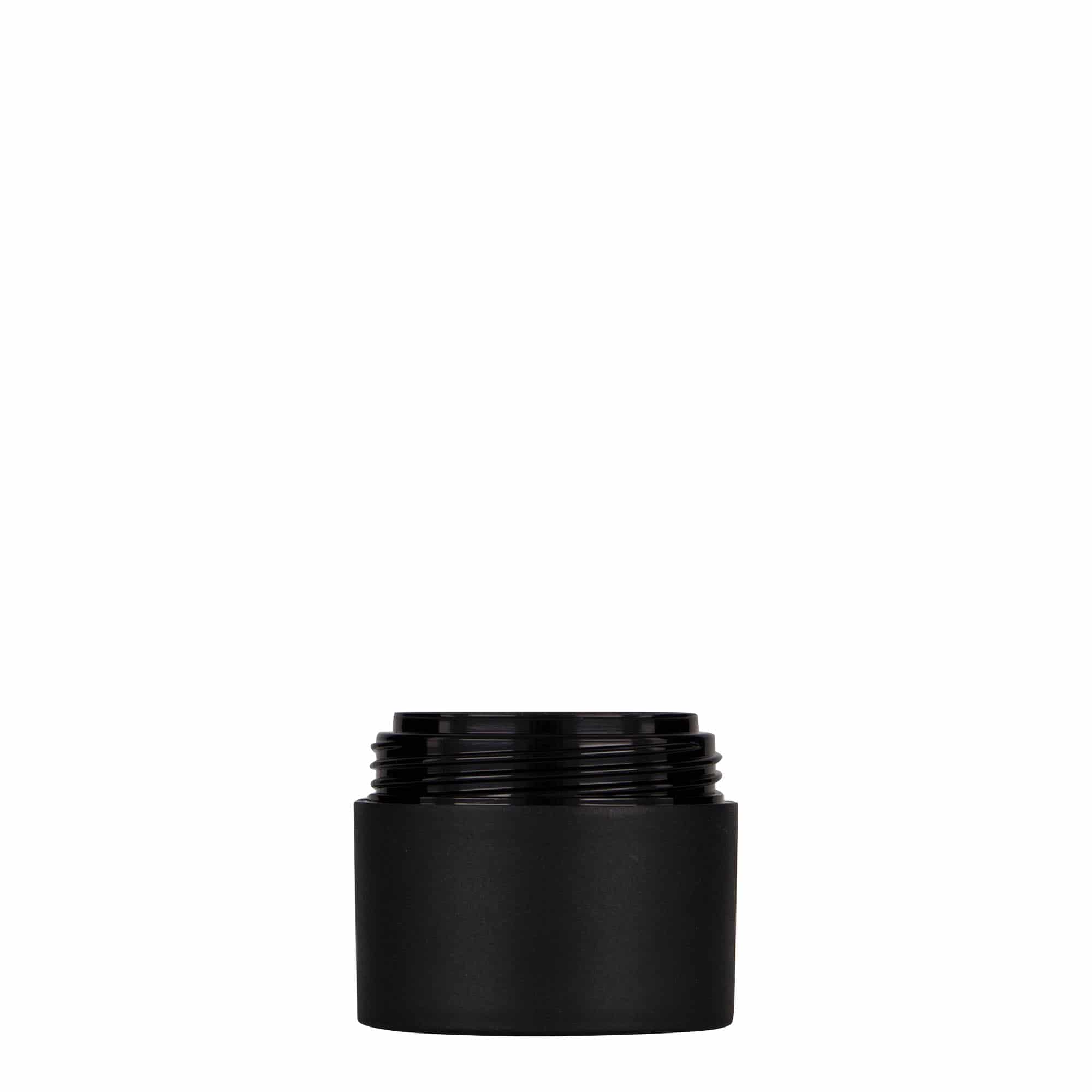 30 ml frasco de plástico 'Antonella', PP, preto, boca: tampa de rosca 30 ml frasco de plástico 'Antonella', PP, preto, boca: tampa de rosca