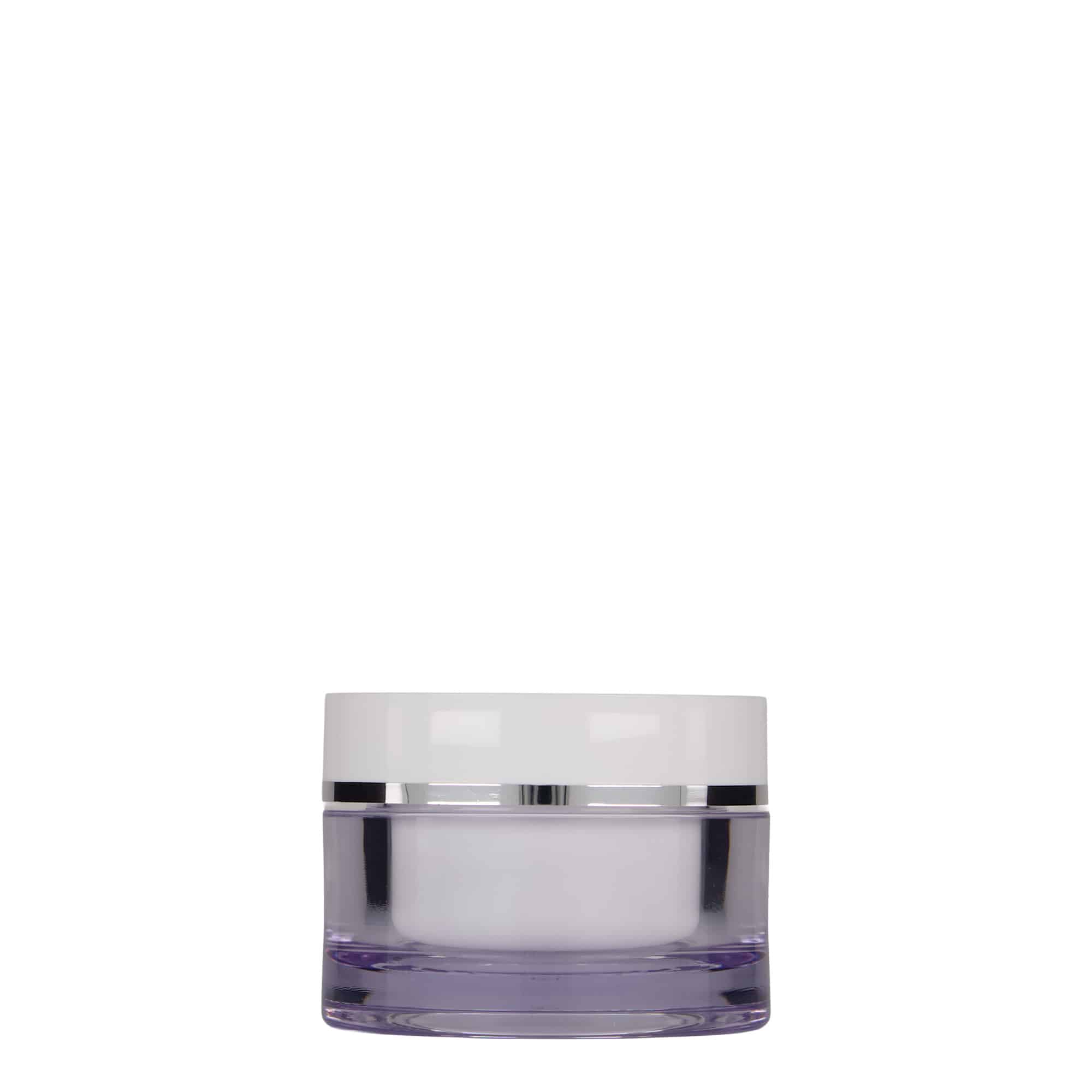 50 ml frasco, plástico SAN, branco, abertura: tampa de rosca