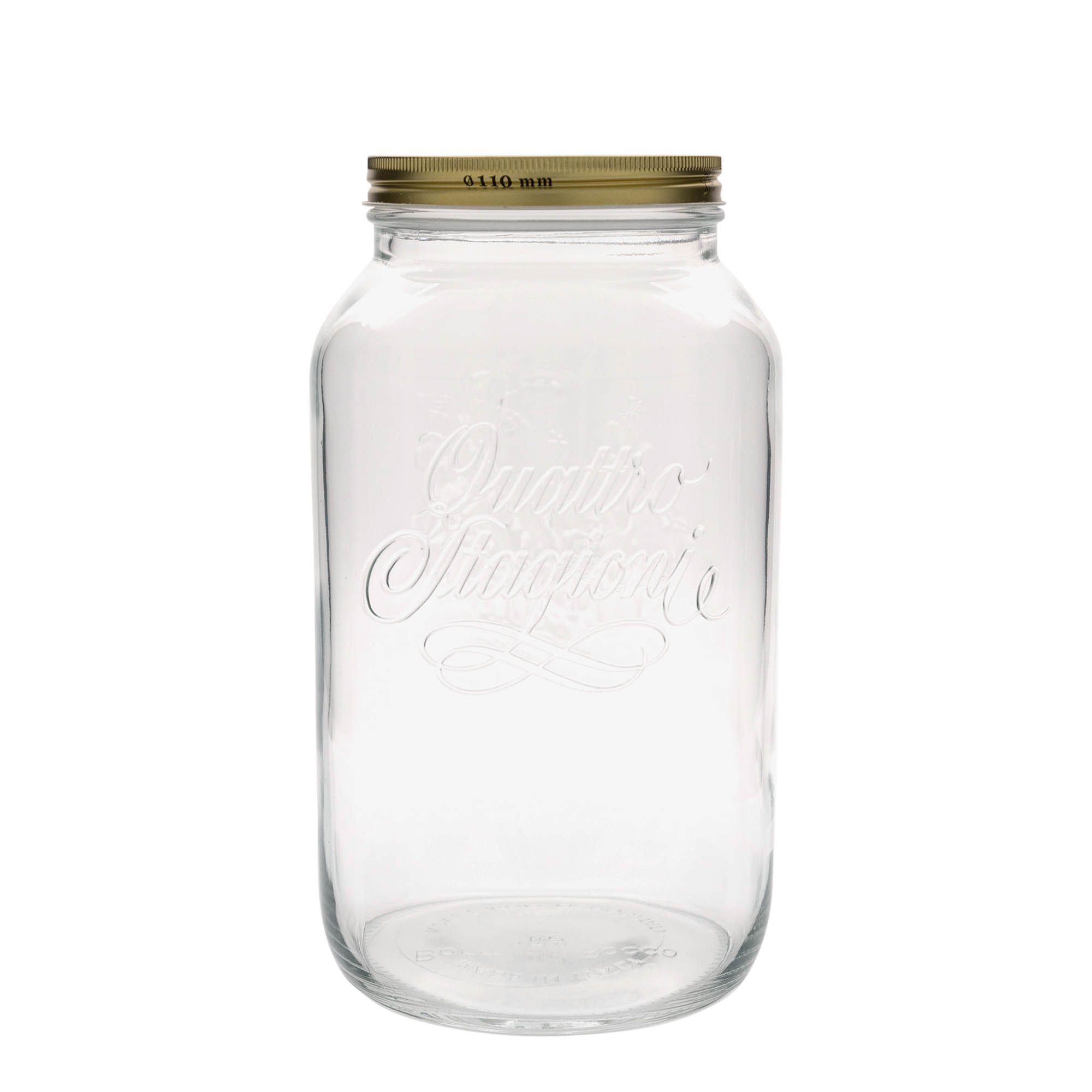3.800 ml Frasco de vidro 'Quattro Stagioni', Boca: Tampa de rosca 3.800 ml Frasco de vidro 'Quattro Stagioni', Boca: Tampa de rosca