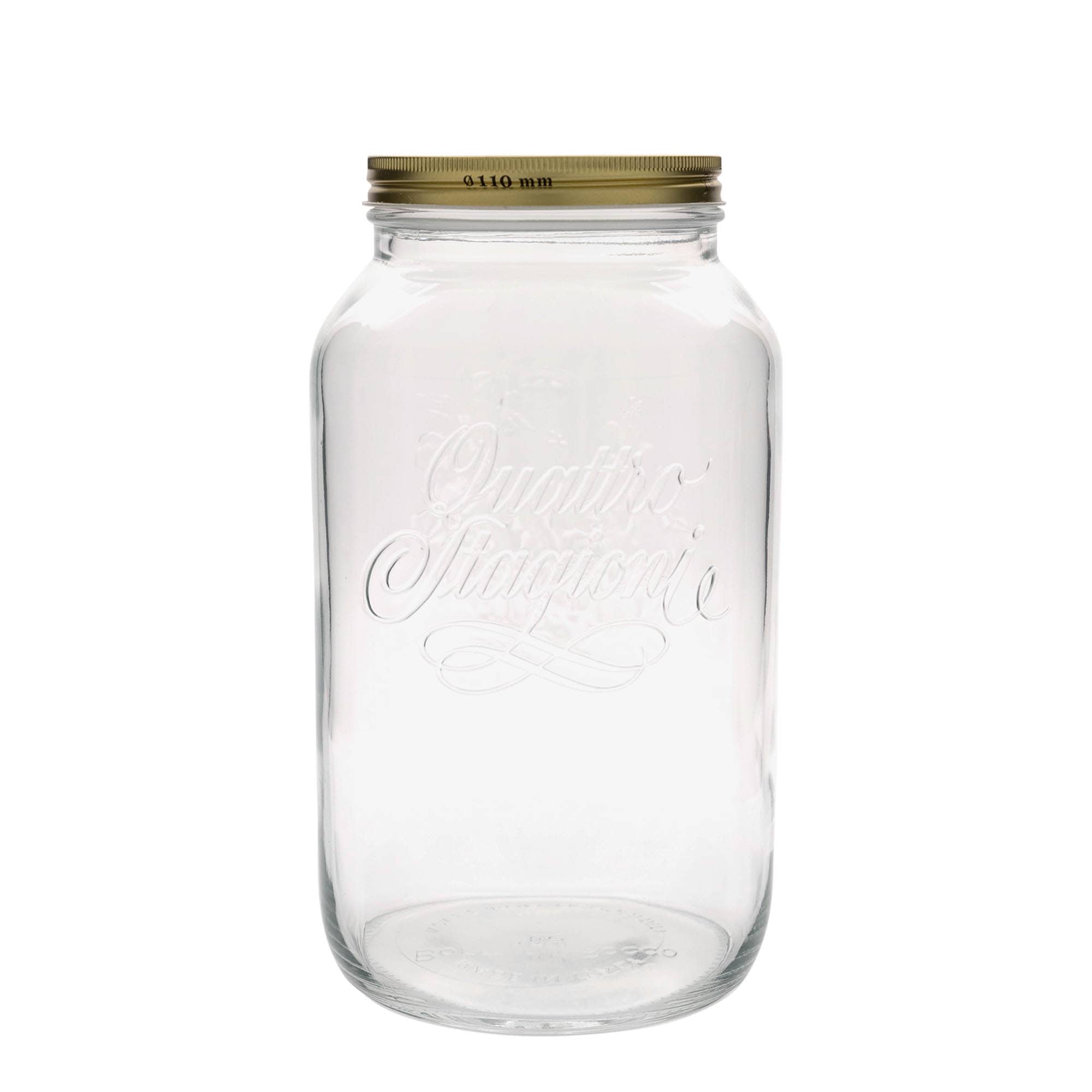 3.800 ml Frasco de vidro 'Quattro Stagioni', Boca: Tampa de rosca