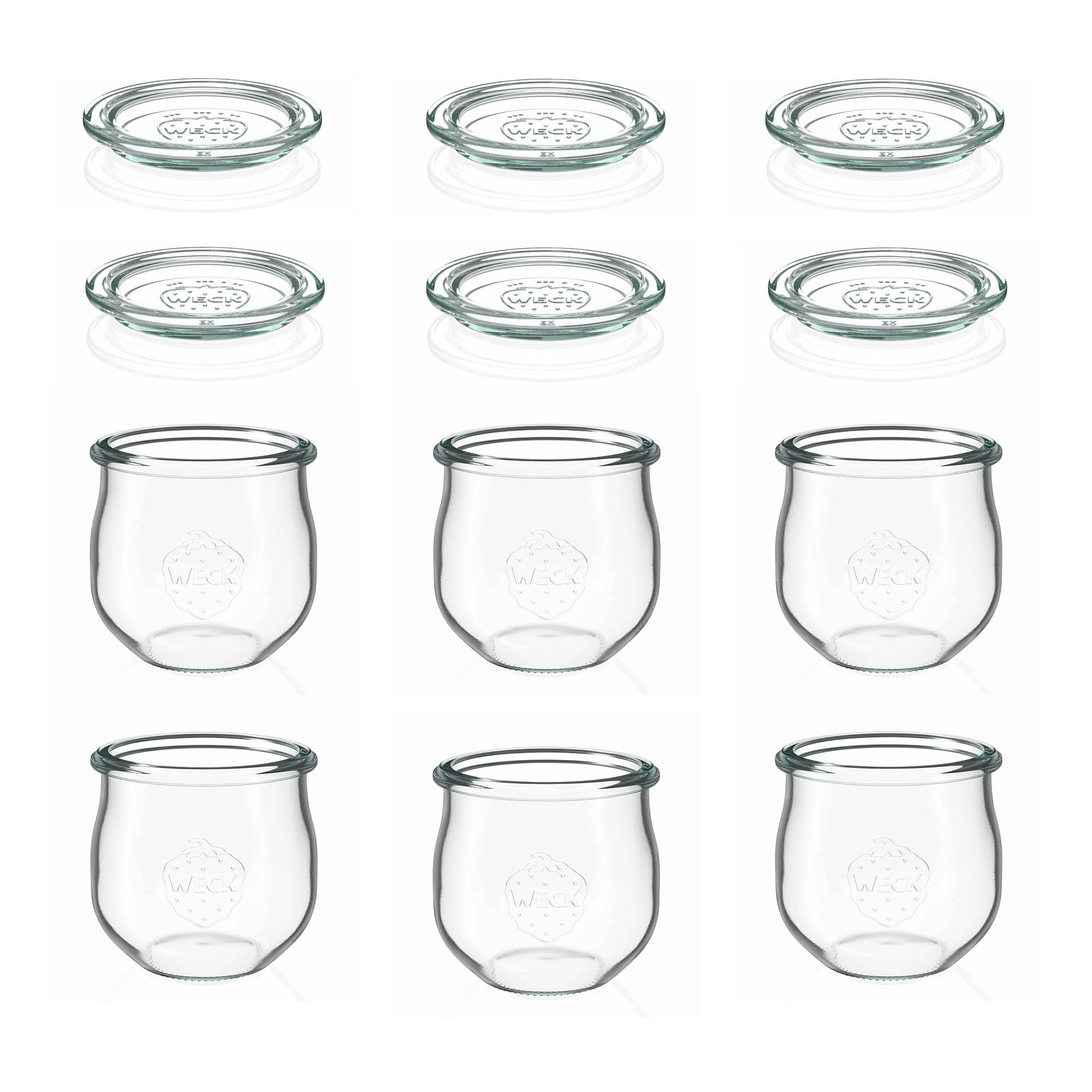 6x 370 ml WECK-frasco de tulipa com tampa de vidro RR 80