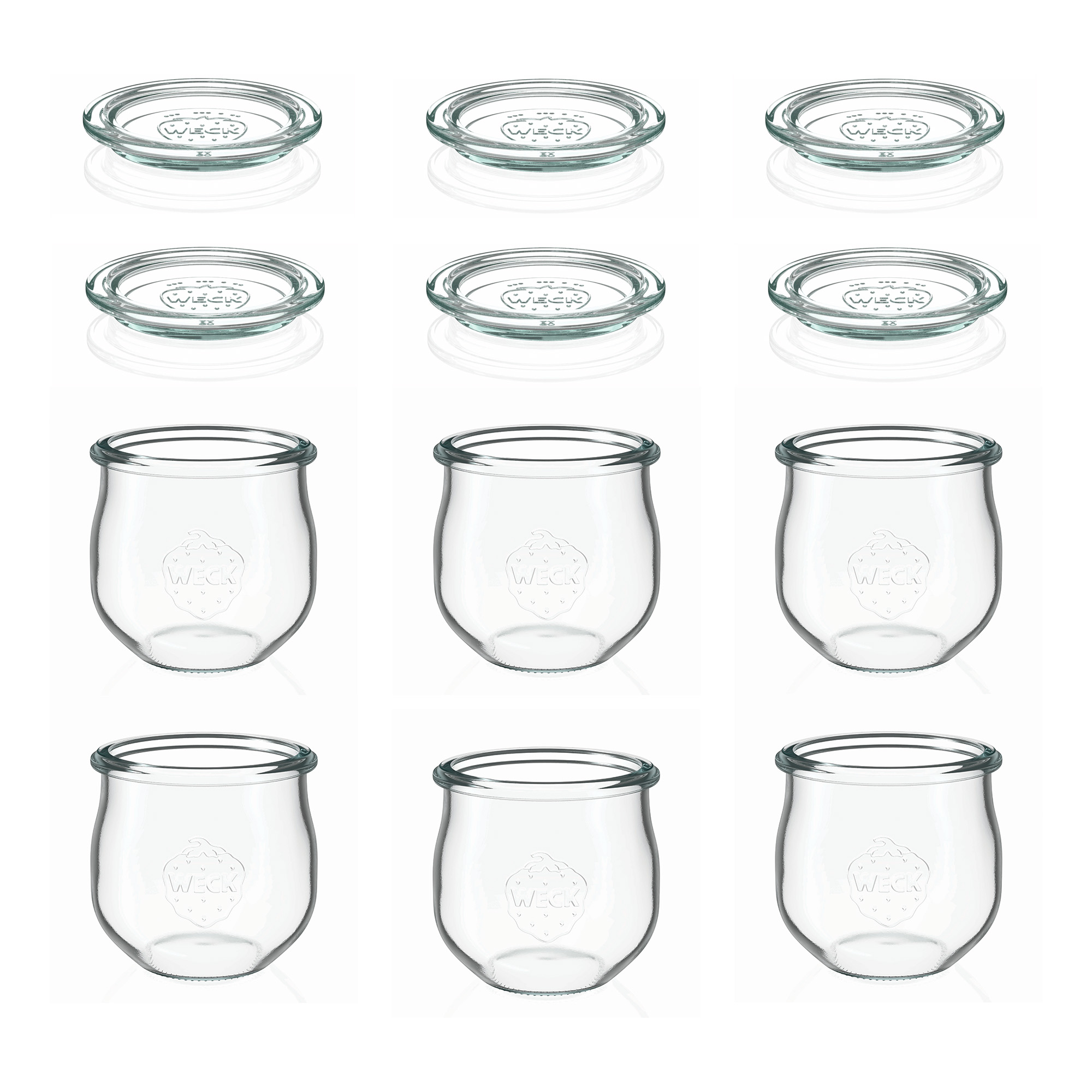 6x 370 ml WECK-frasco de tulipa com tampa de vidro RR 80