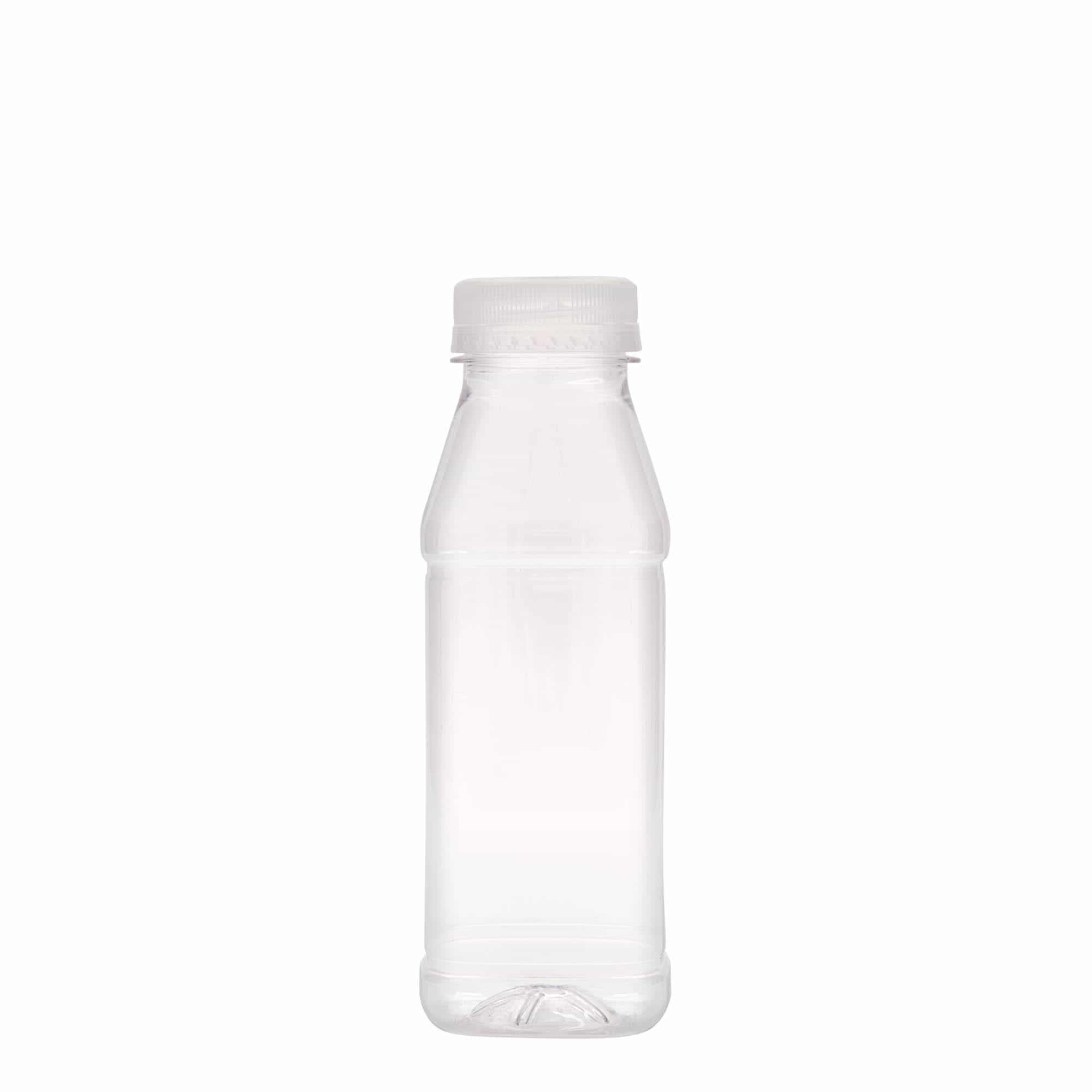 Garrafa PET de 330 ml 'Milk and Juice Carré', quadrada, plástico, boca: 38 mm