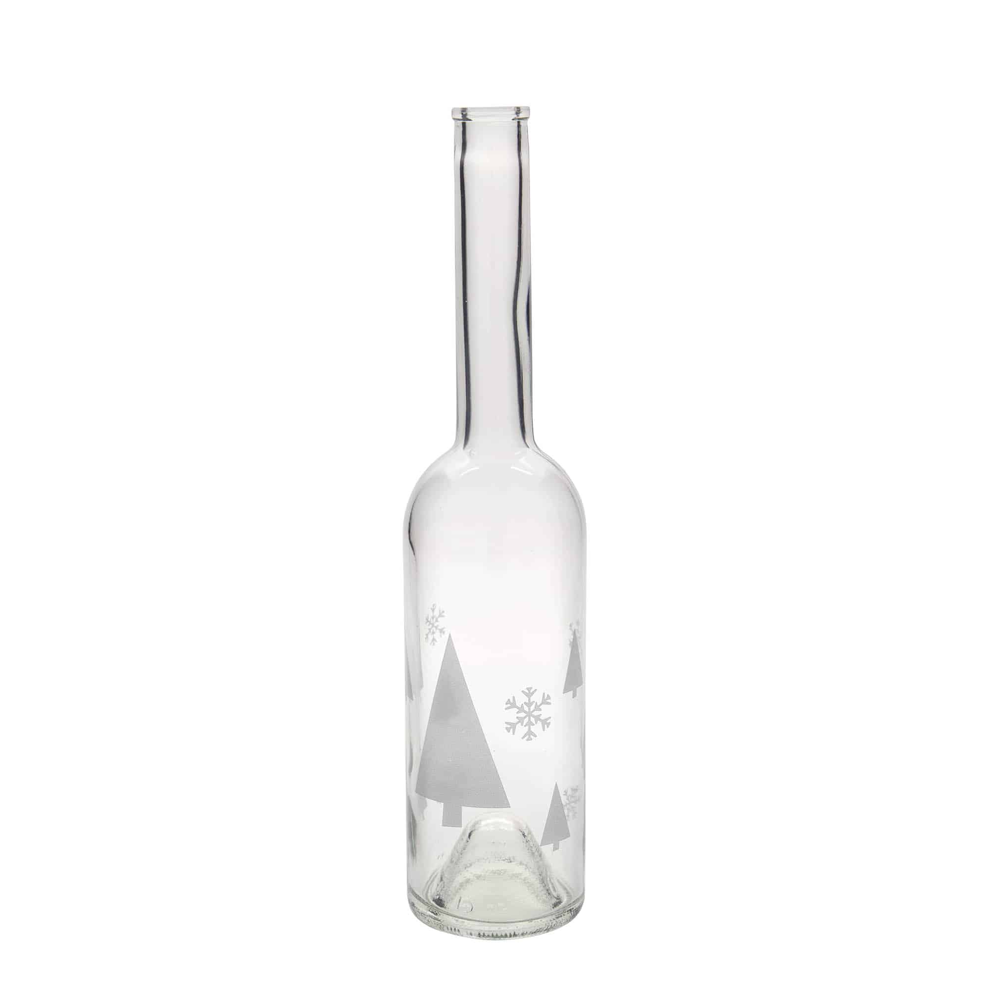 Garrafa de vidro de 500 ml 'Opera', motivo: flocos de neve, boca: cortiça