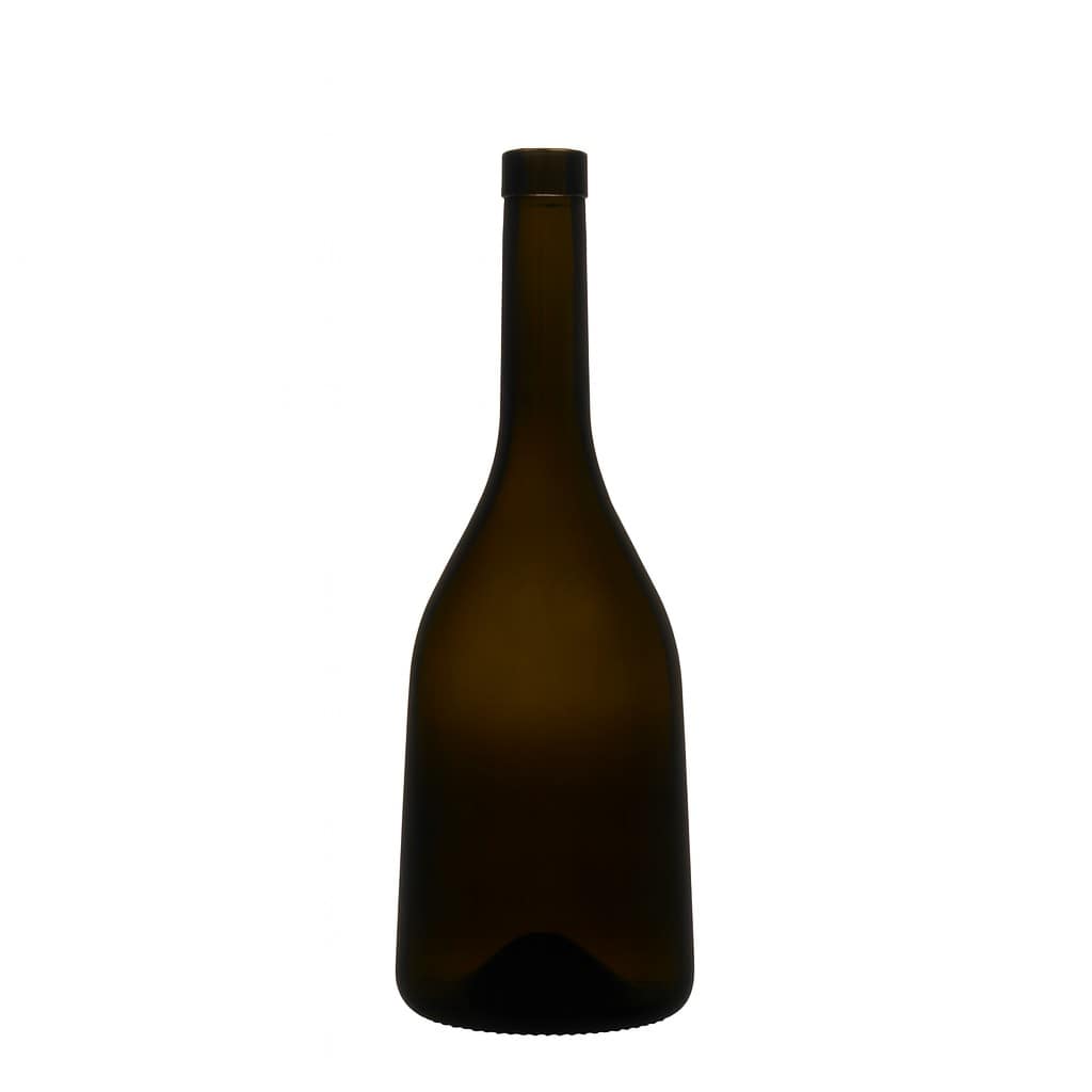 Garrafa de vidro de 750 ml 'Rustica', verde antigo, boca: cortiça