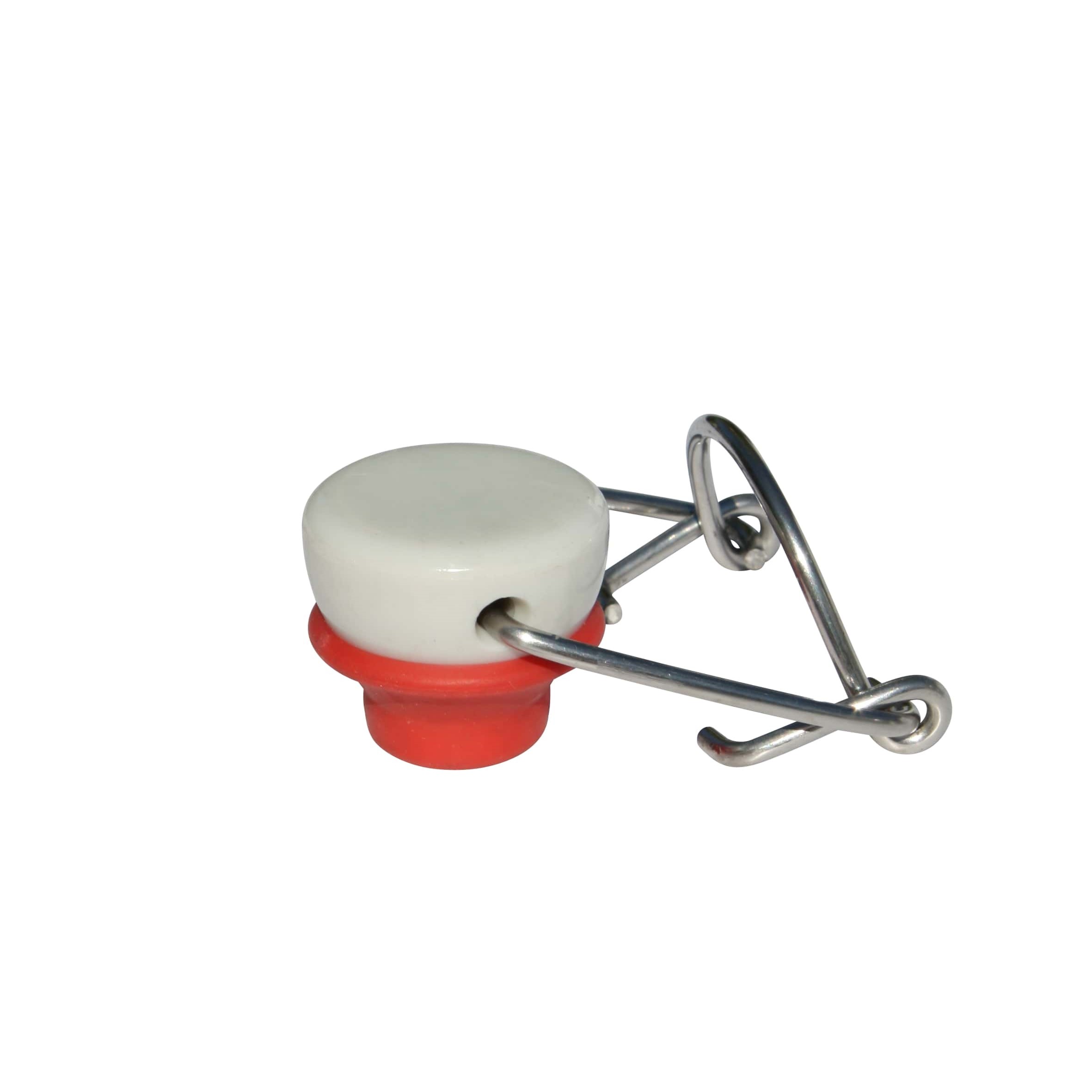 Fecho de pressão tamanho especial, plástico, vermelho-branco Fecho de pressão tamanho especial, plástico, vermelho-branco