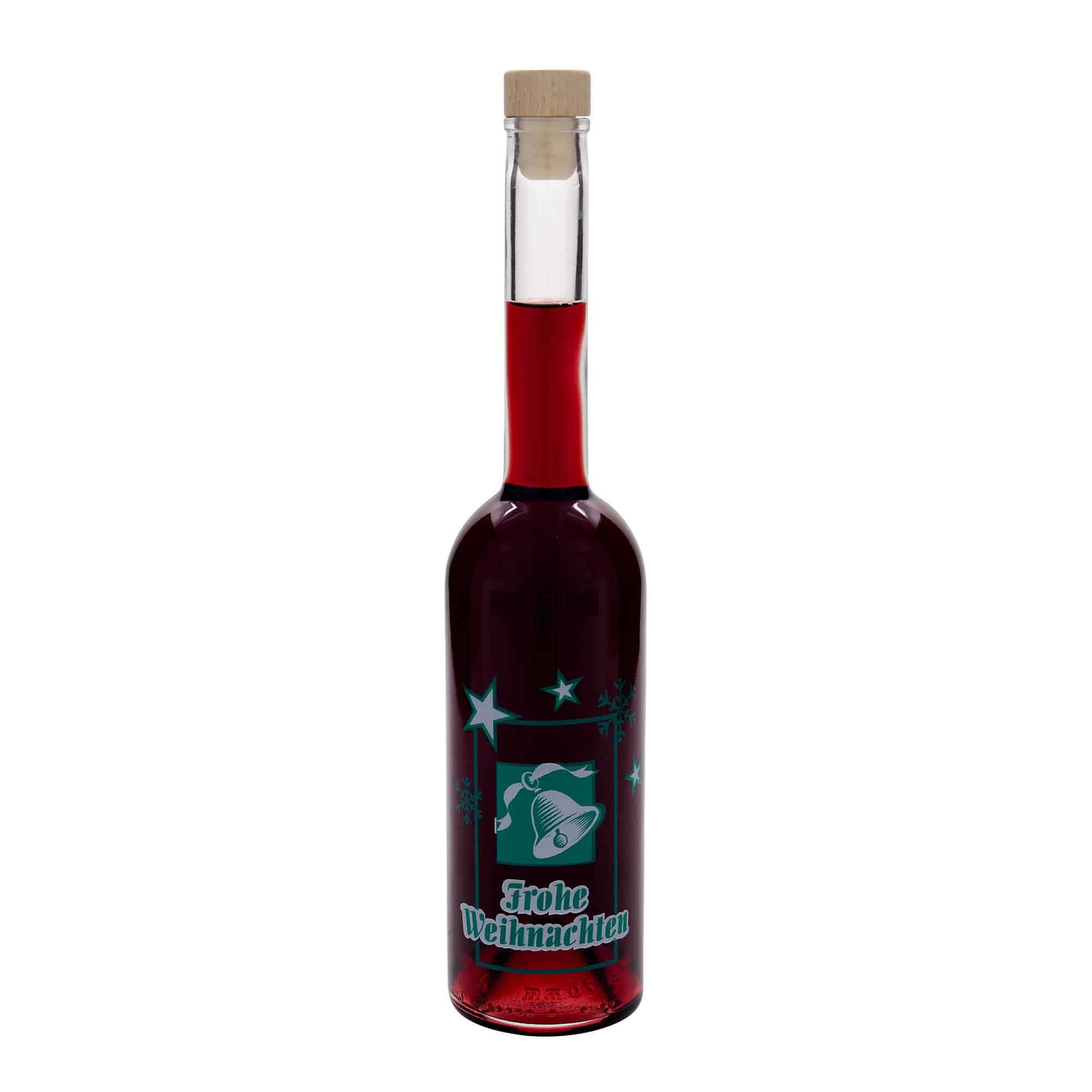 500 ml Garrafa de vidro 'Opera', Motivo: Feliz Natal, boca: Cortiça