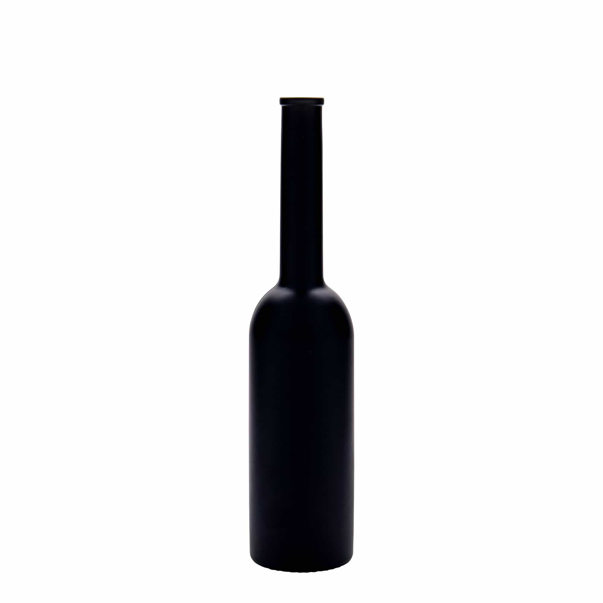 Frasco de vidro de 200 ml 'Opera', preto, boca: cortiça