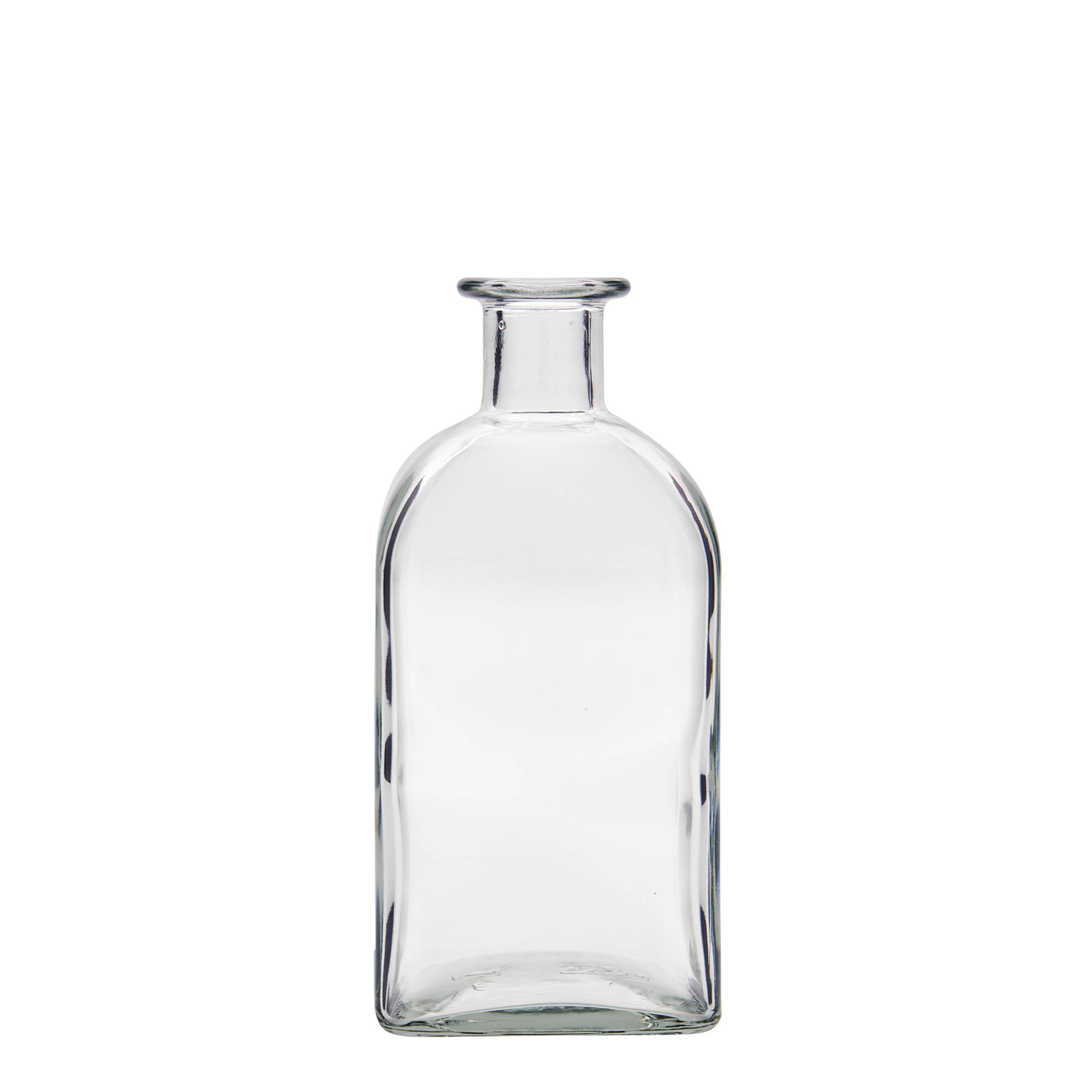 Frasco de vidro de 500 ml Apotheker Carré, quadrado, abertura: cortiça Frasco de vidro de 500 ml Apotheker Carré, quadrado, abertura: cortiça