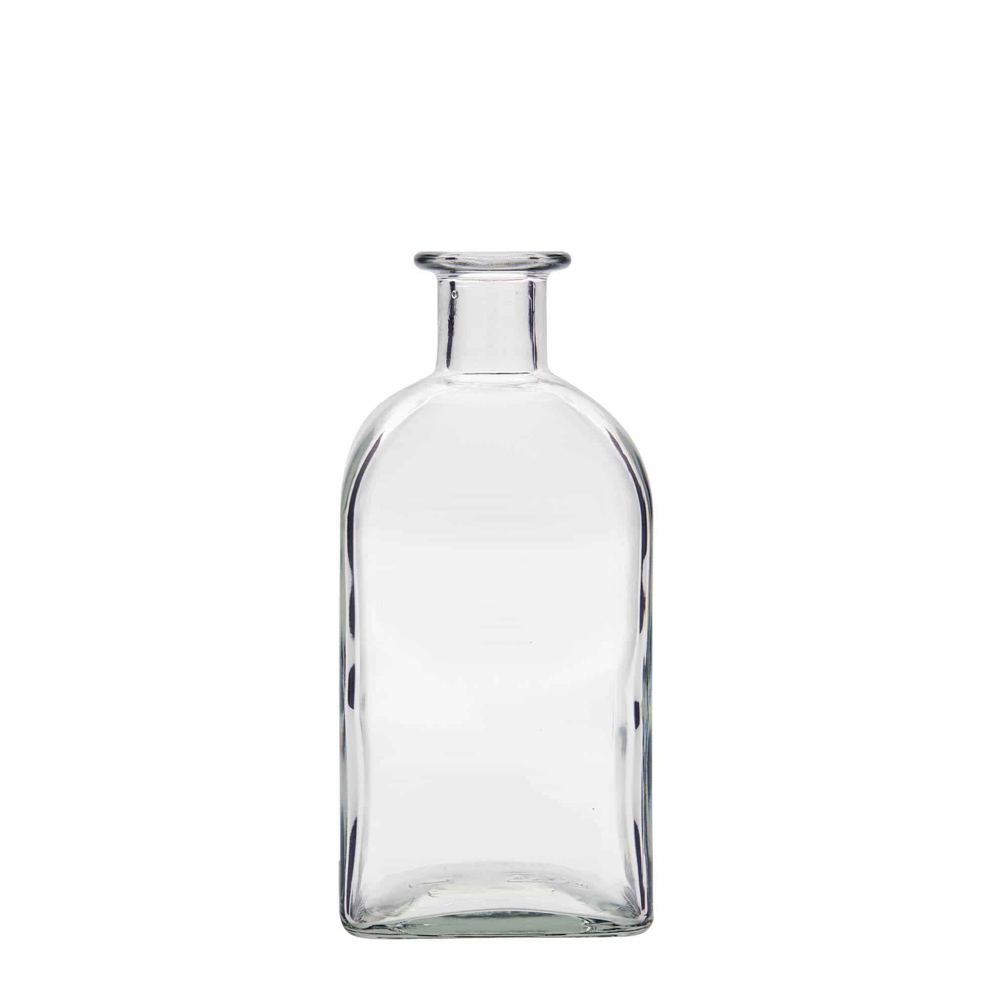 Frasco de vidro de 500 ml Apotheker Carré, quadrado, abertura: cortiça