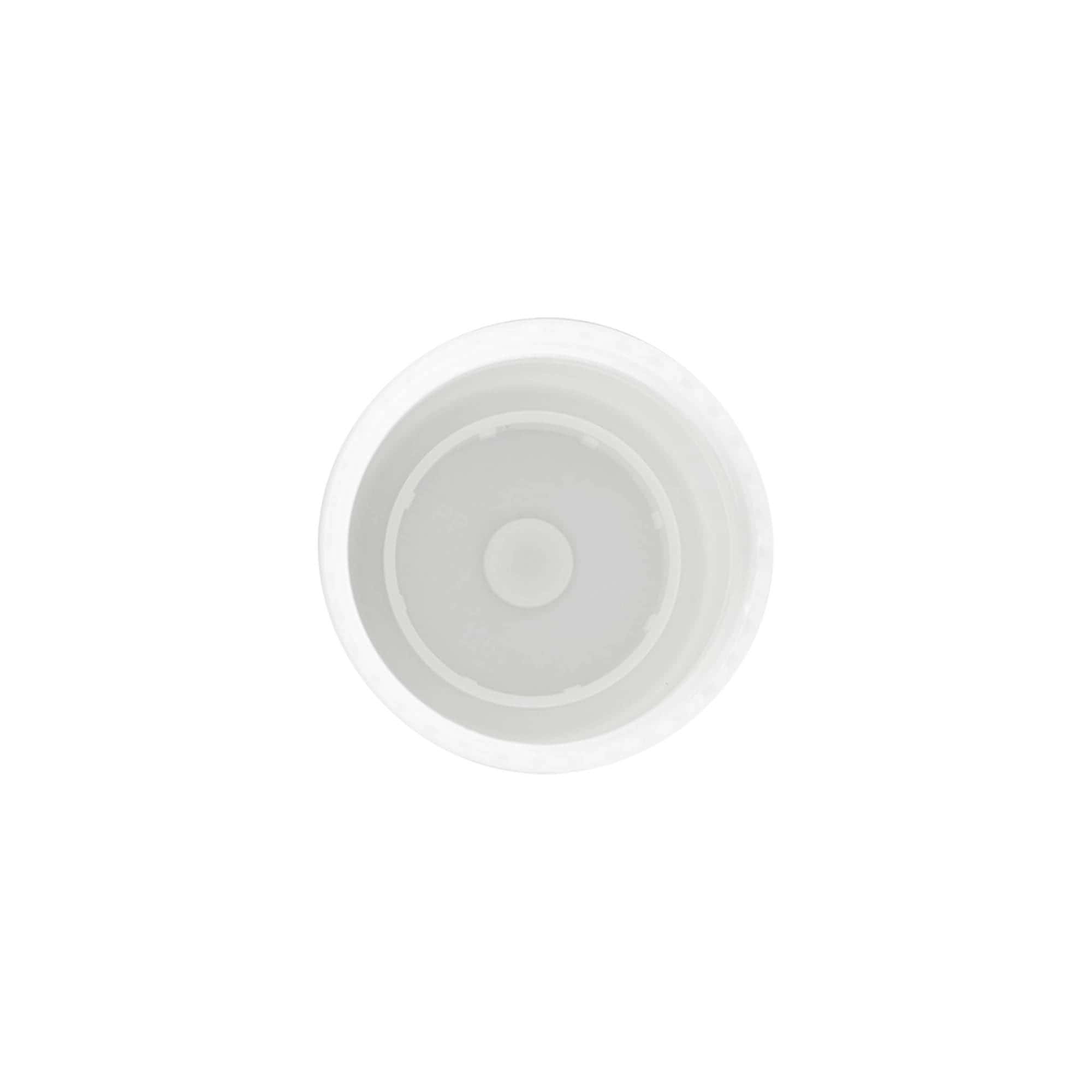 Tampa para frasco roll-on de 50 ml, plástico PP, branca, para bocal: tampa de rosca Tampa para frasco roll-on de 50 ml, plástico PP, branca, para bocal: tampa de rosca