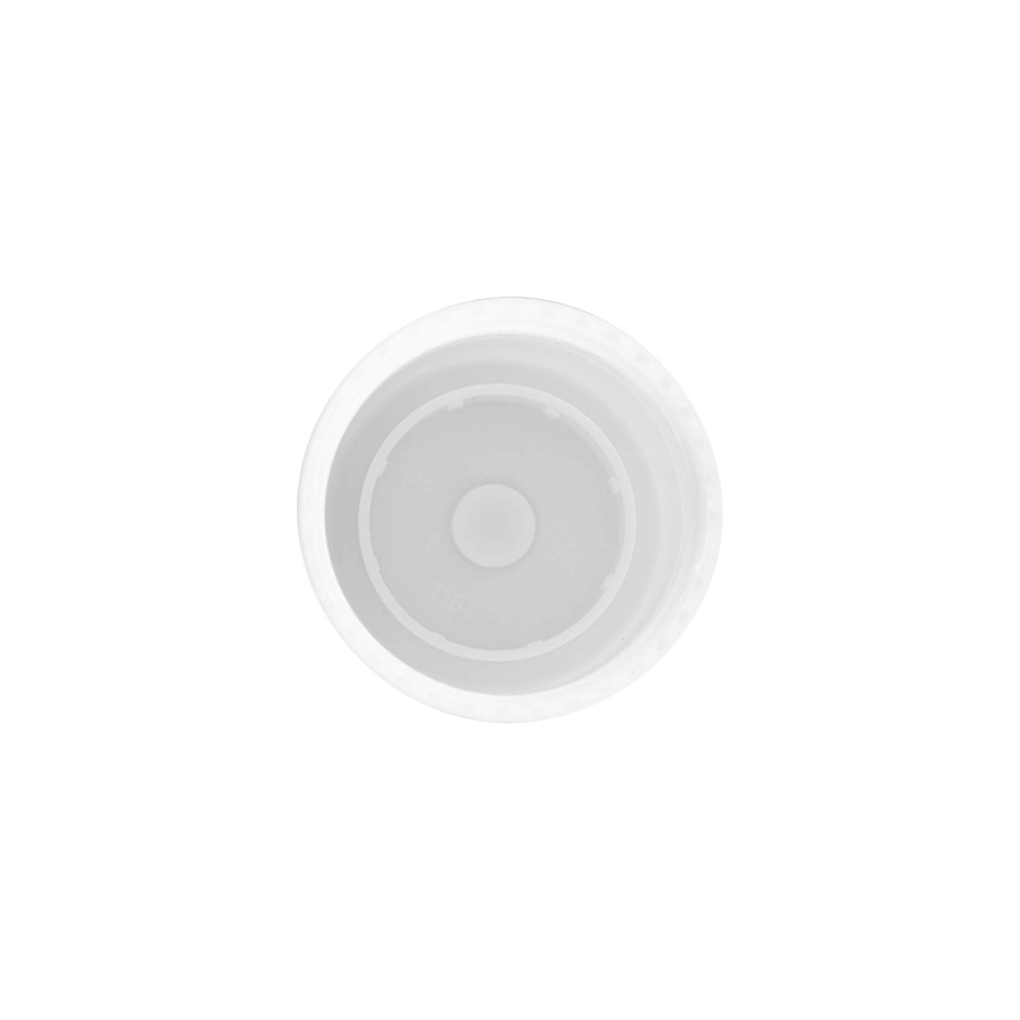 Tampa para frasco roll-on de 50 ml, plástico PP, branca, para bocal: tampa de rosca