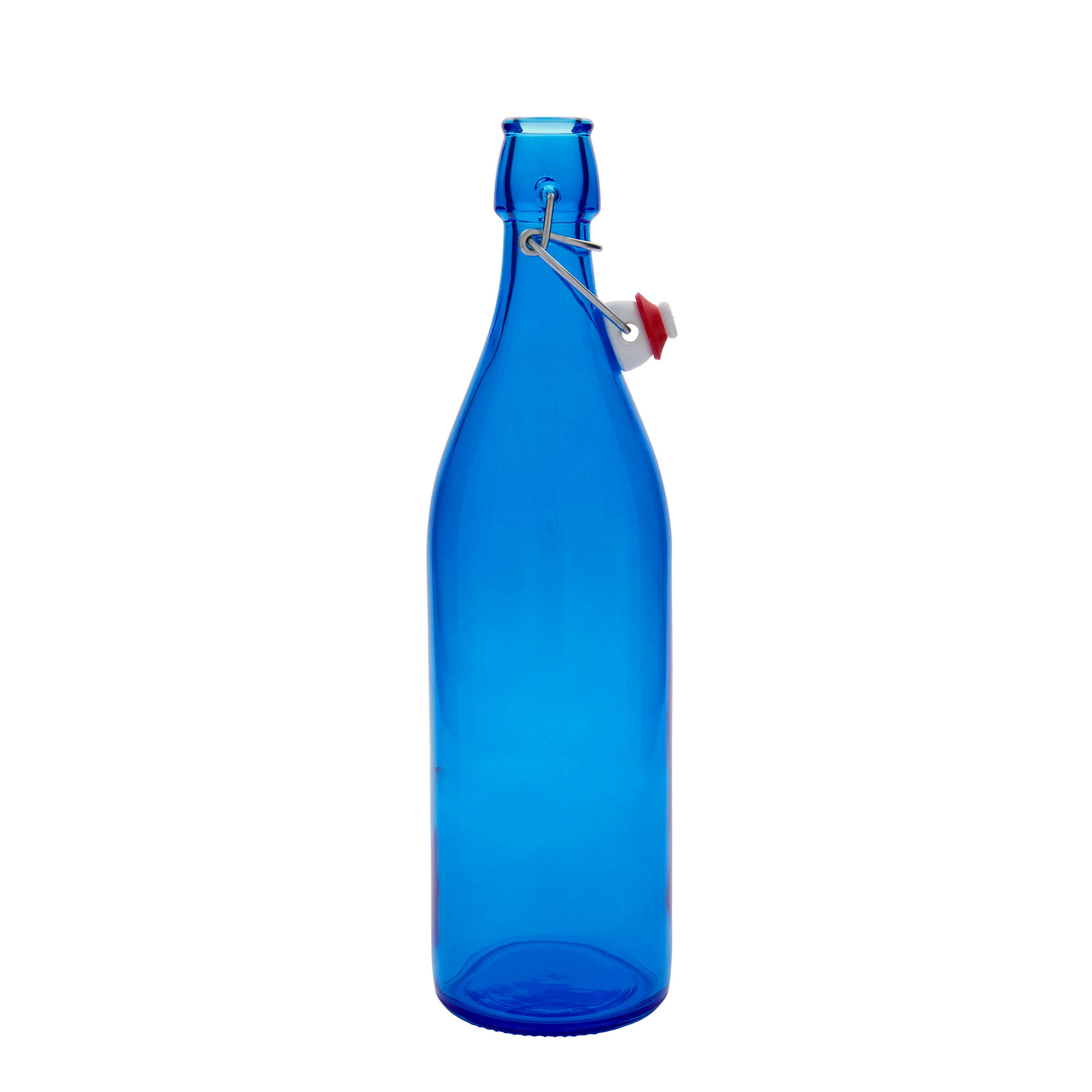 Garrafa de vidro de 1.000 ml 'Giara', azul, boca: fecho de alavanca Garrafa de vidro de 1.000 ml 'Giara', azul, boca: fecho de alavanca