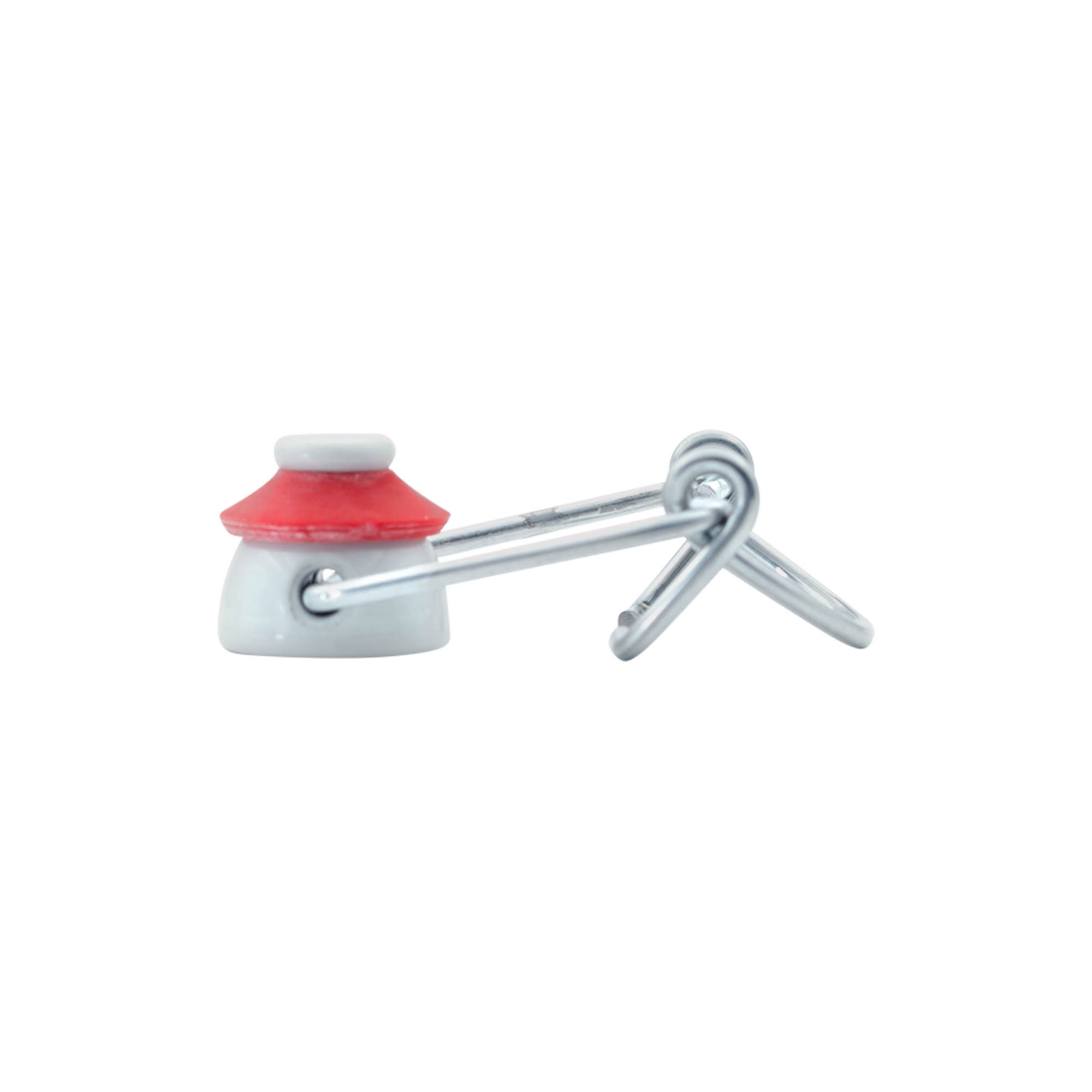 Fecho de pressão padrão, plástico, vermelho-branco Fecho de pressão padrão, plástico, vermelho-branco