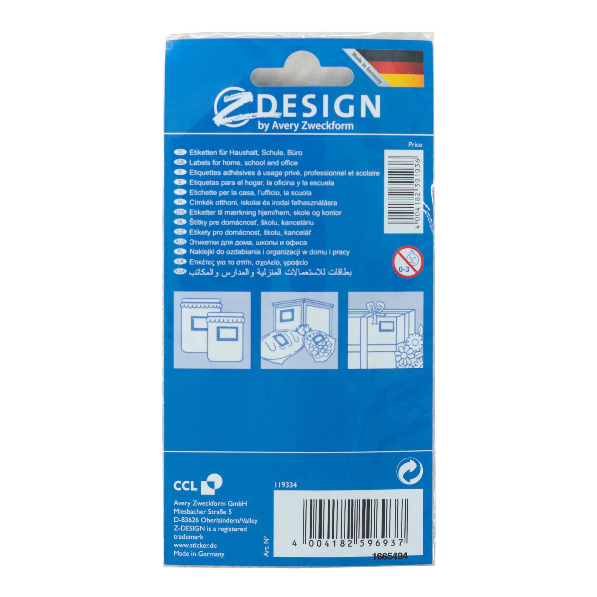 Zweckform Etiquetas 'Moldura de Fruta', retangular, papel, multicolor