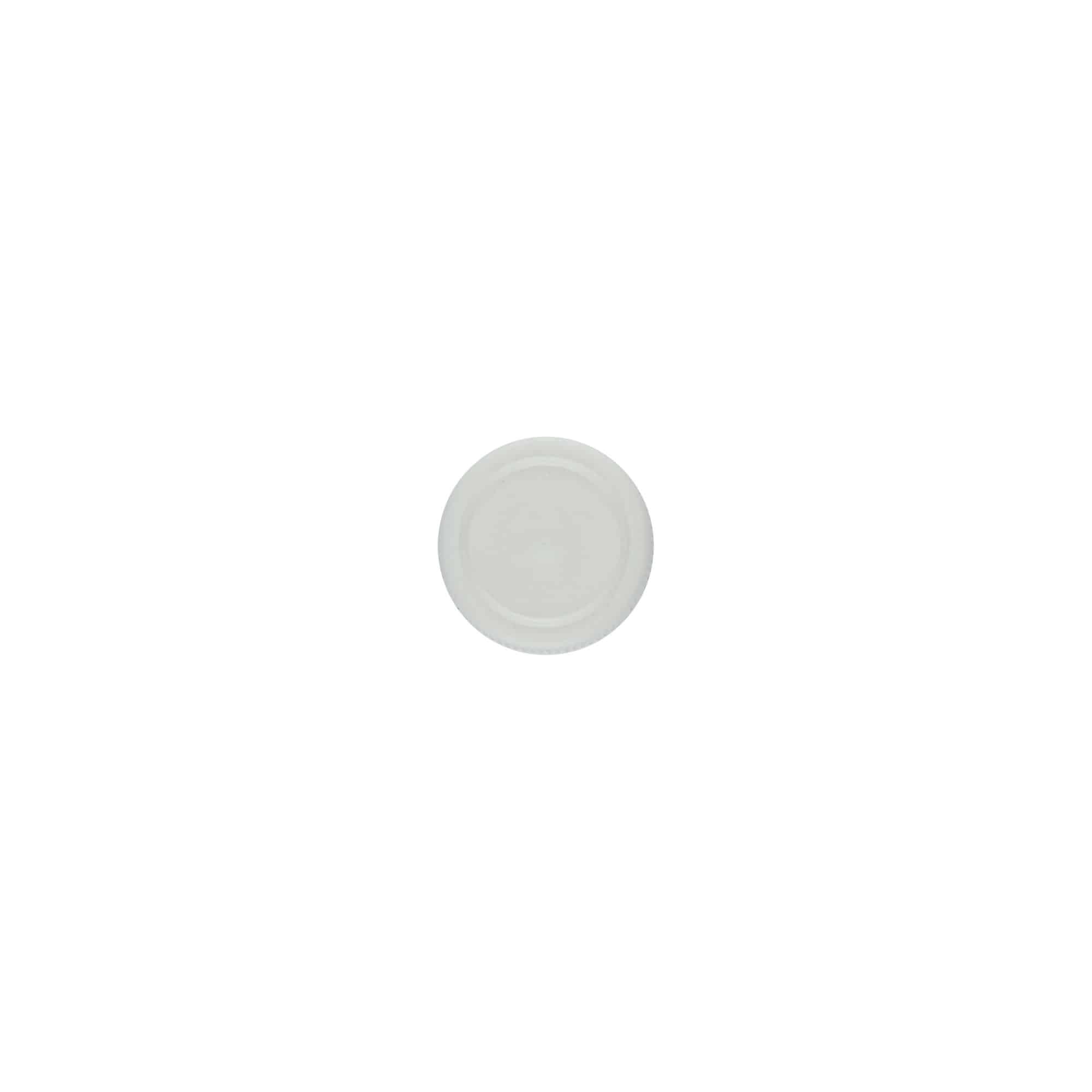 Tampa de rosca para tubos PET, plástico, branco